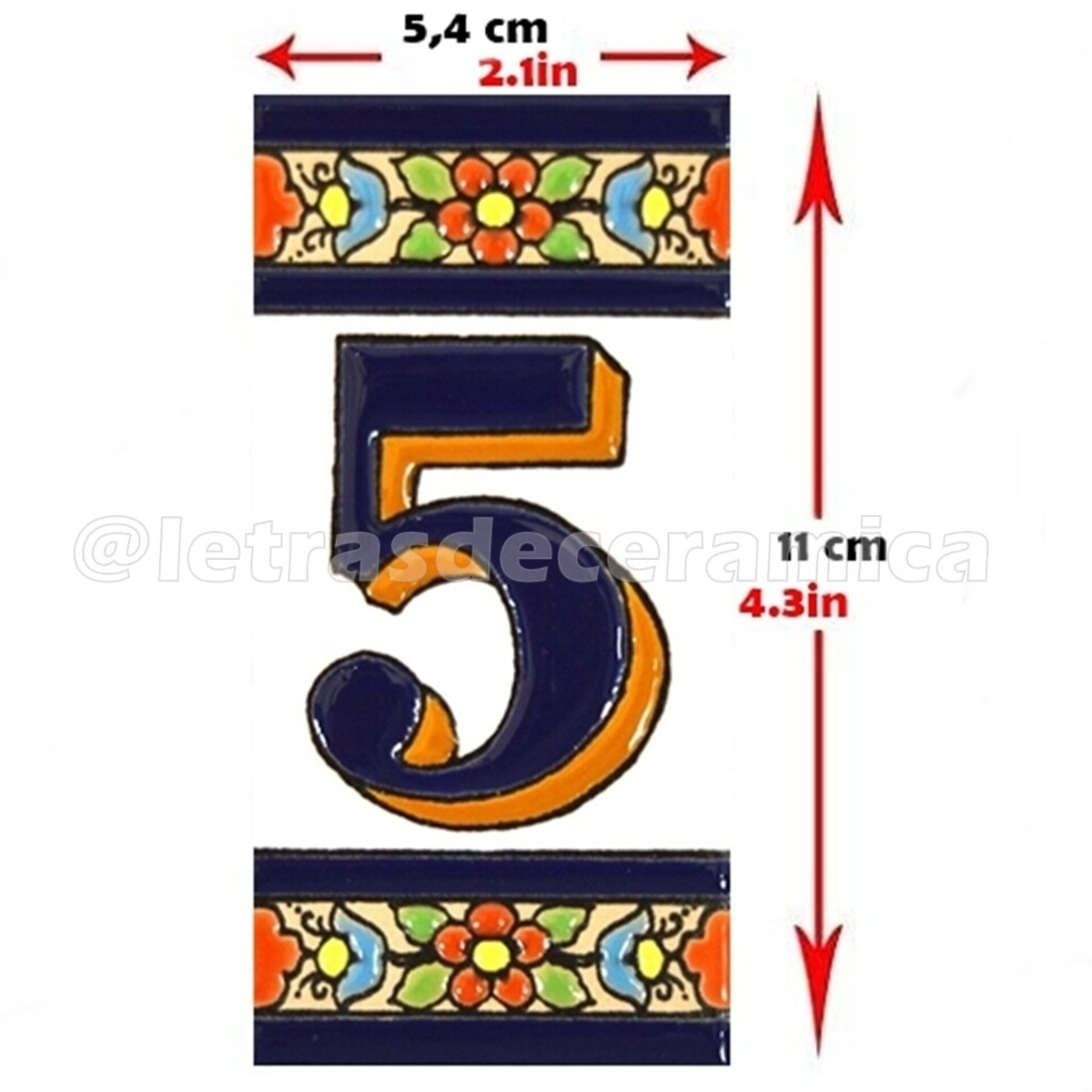 Letras y Números modelo "COLOR-M2" - 11cm. (2.1") - 2