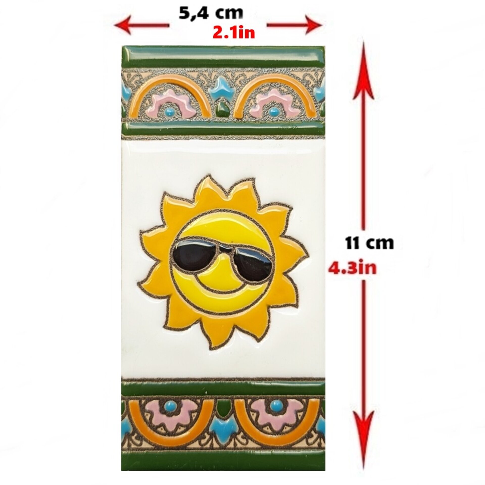 Letras y Números modelo "ARCO-ROSA-Verde" - 11cm. (2.1") - 2