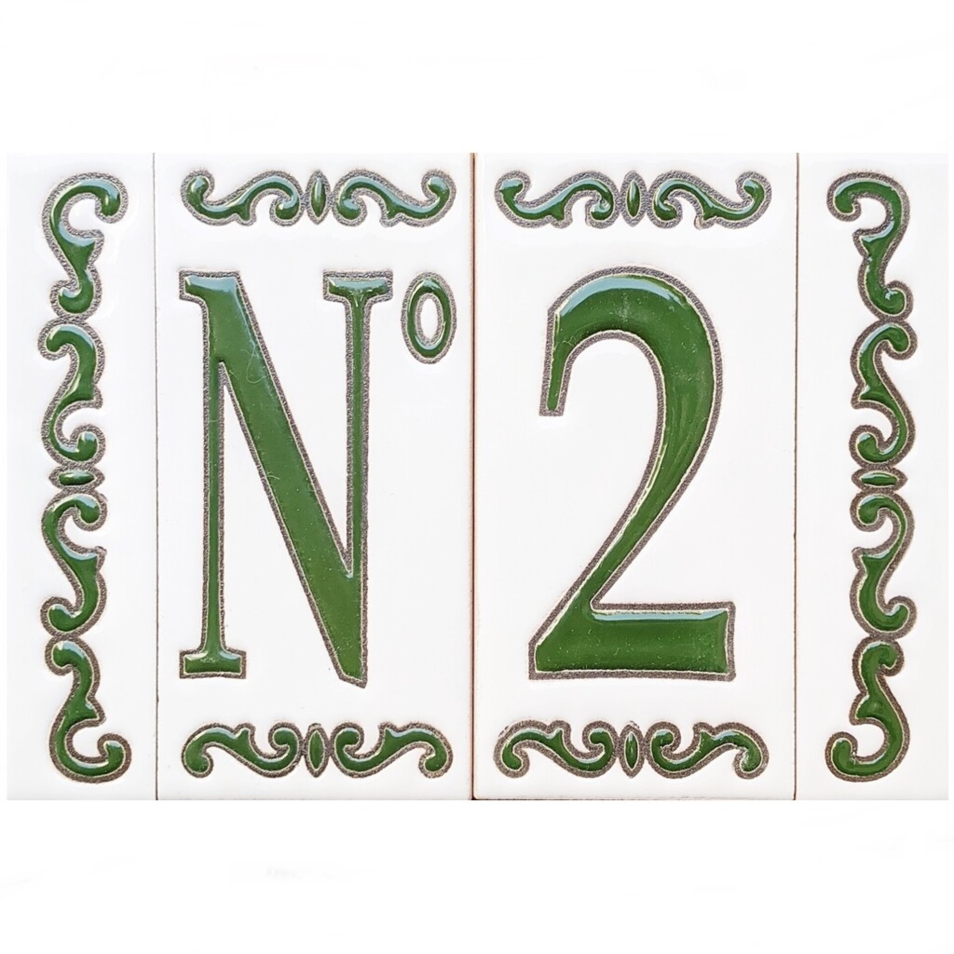 Letras y Números modelo "BOSQUE-VERDE" - 11cm. (2.1") - 10