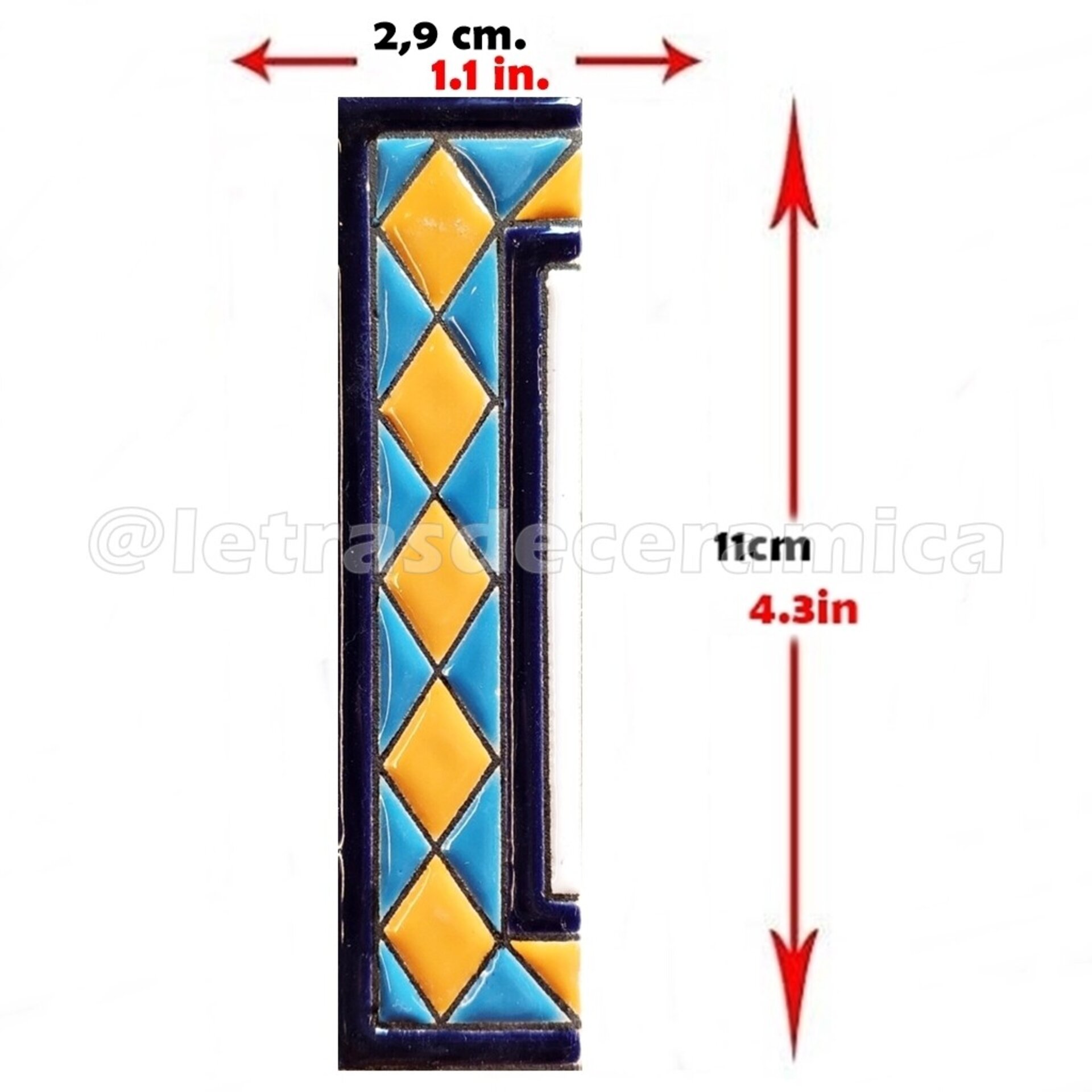 Letras y Números modelo "AMARILLO-M1" - 11cm. (2.1") - 3