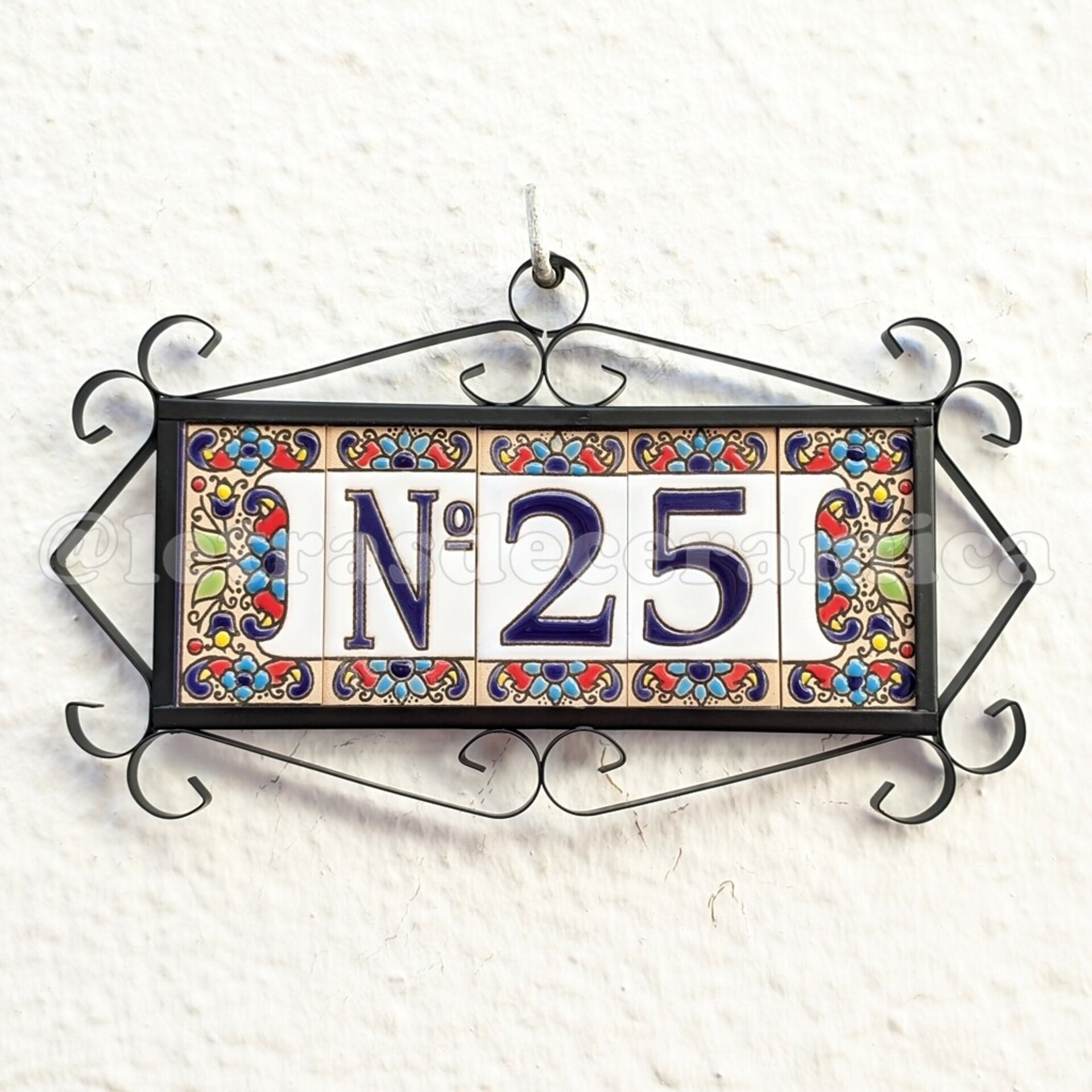 Letras y Números modelo "FLOR-AZUL" - 7,5cm. (3") - 8