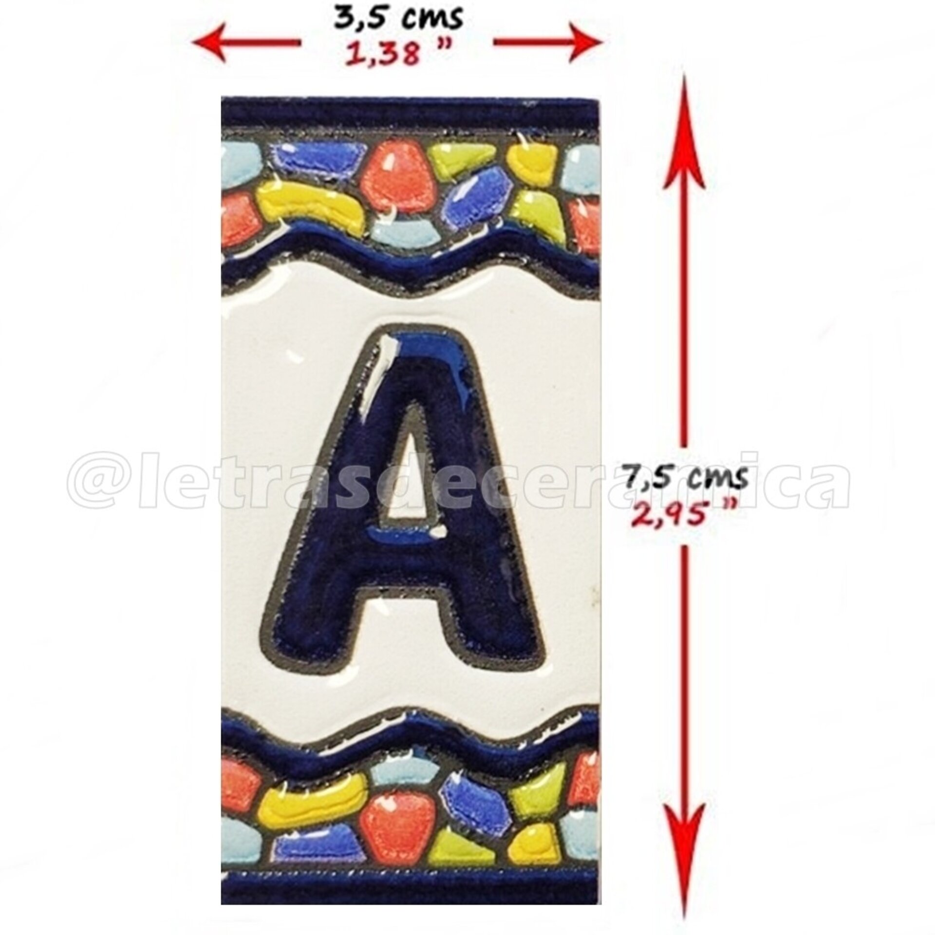 Letras y Números modelo "COLORES" - 7,5cm. (3") - 2