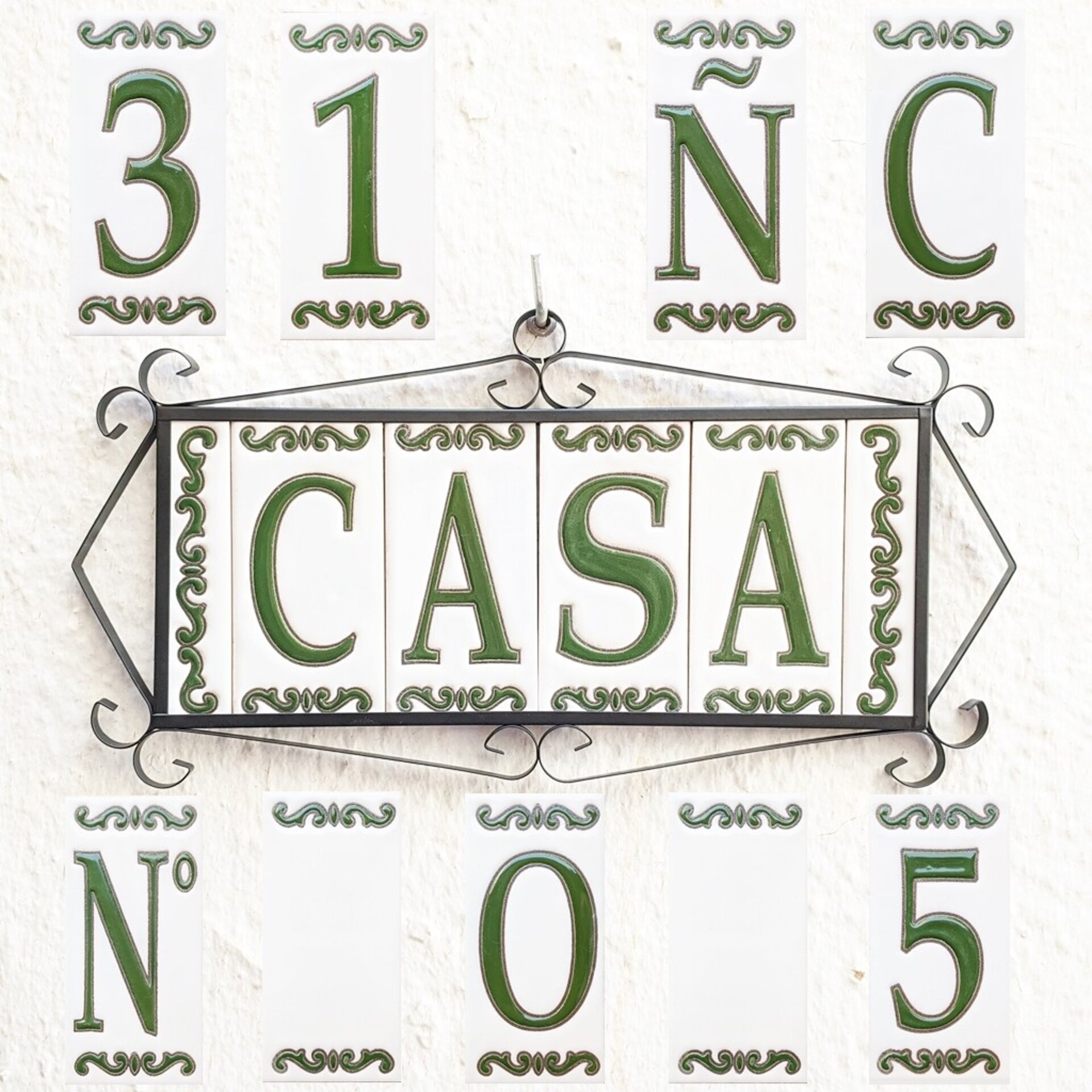 Letras y Números modelo "BOSQUE-VERDE" - 11cm. (2.1") - 4