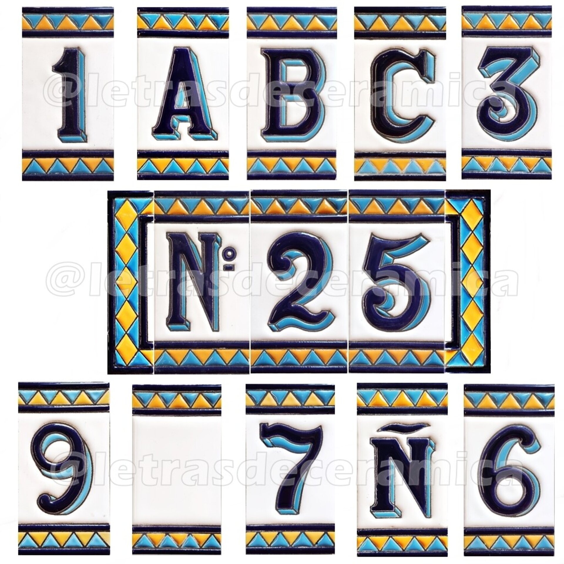 Letras y Números modelo "AMARILLO-M1" - 11cm. (2.1") - 1