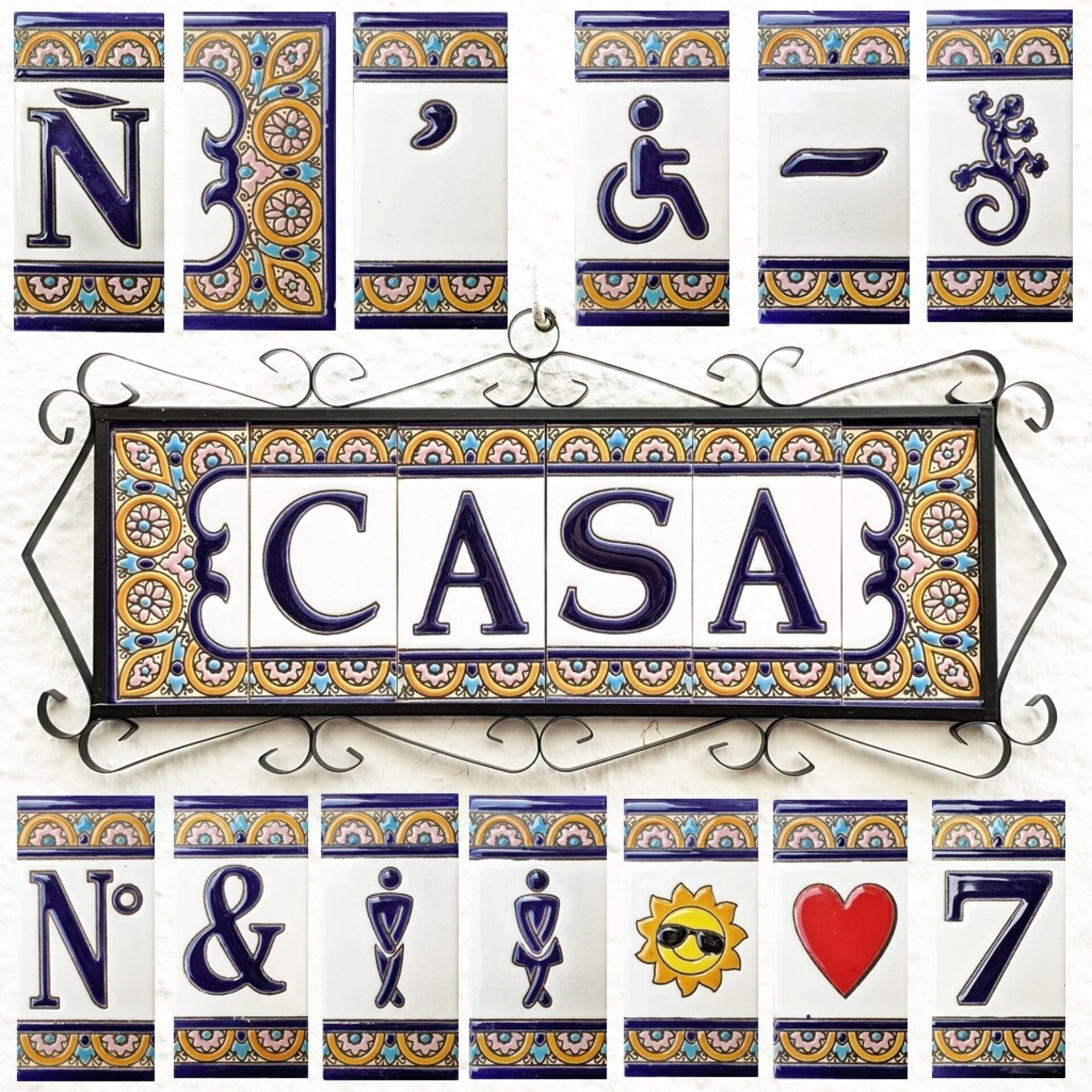 Letras y Números modelo "ARCO-ROSA" - 11cm. (2.1") - 11