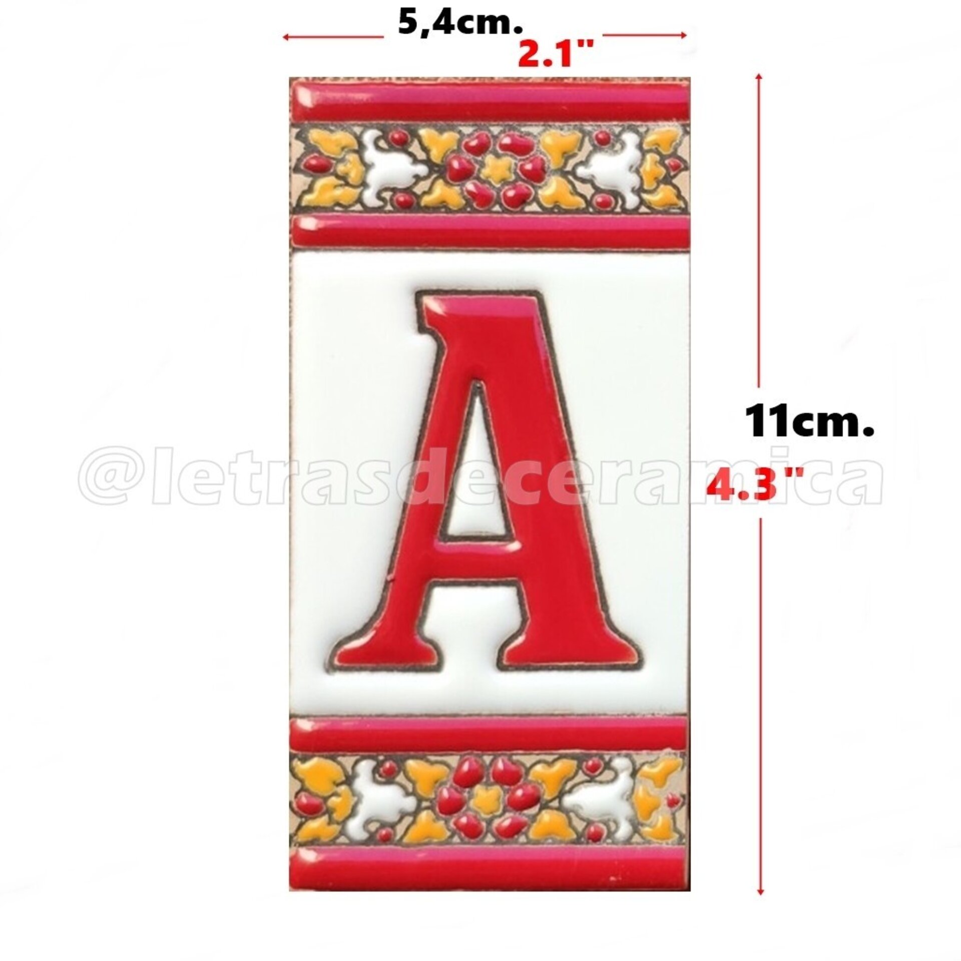 Letras y Números modelo "ROJAS-M1" - 11cm. (2.1") - 2