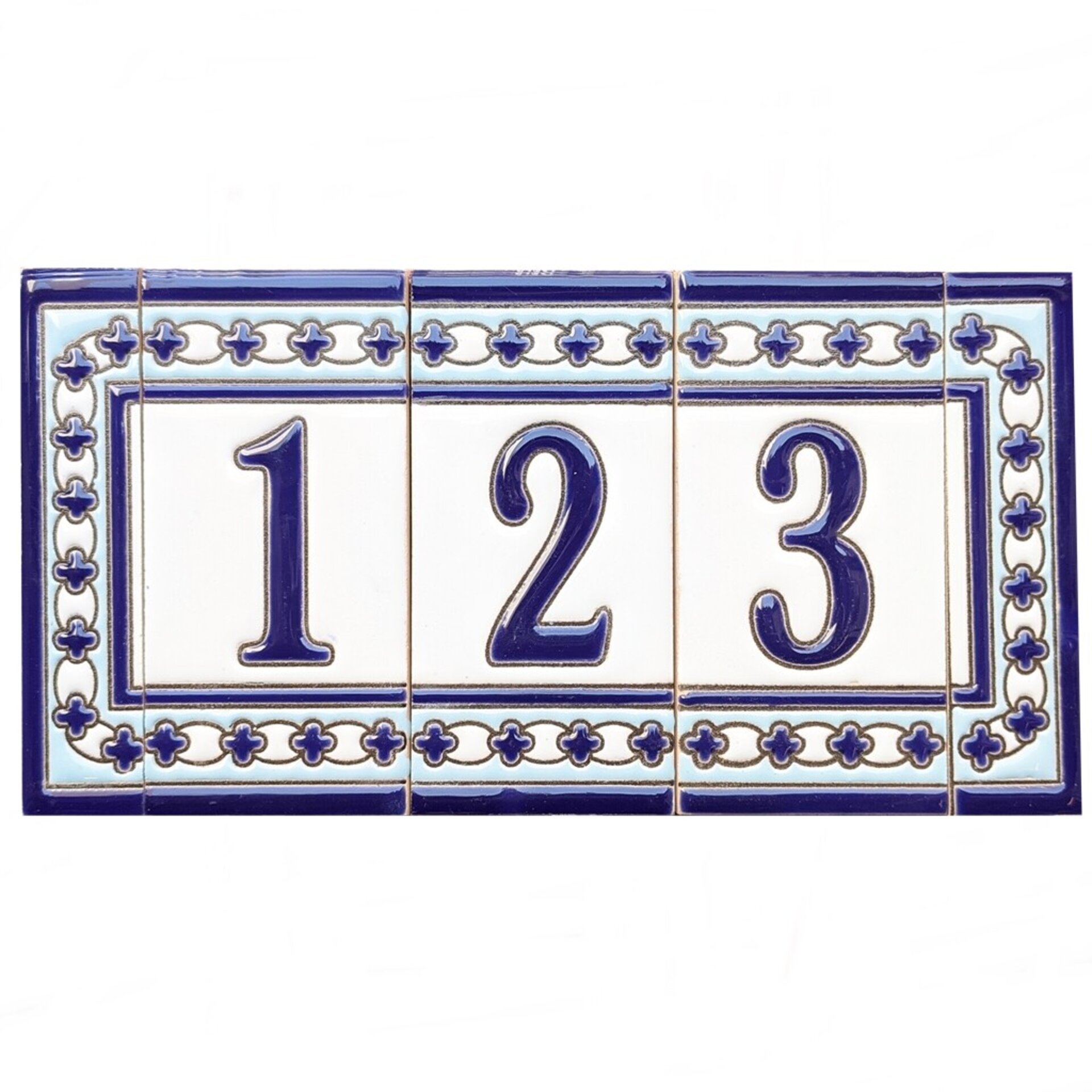 Letras y Números modelo "AZUL-BLANCO" - 11cm. (2.1") - 20