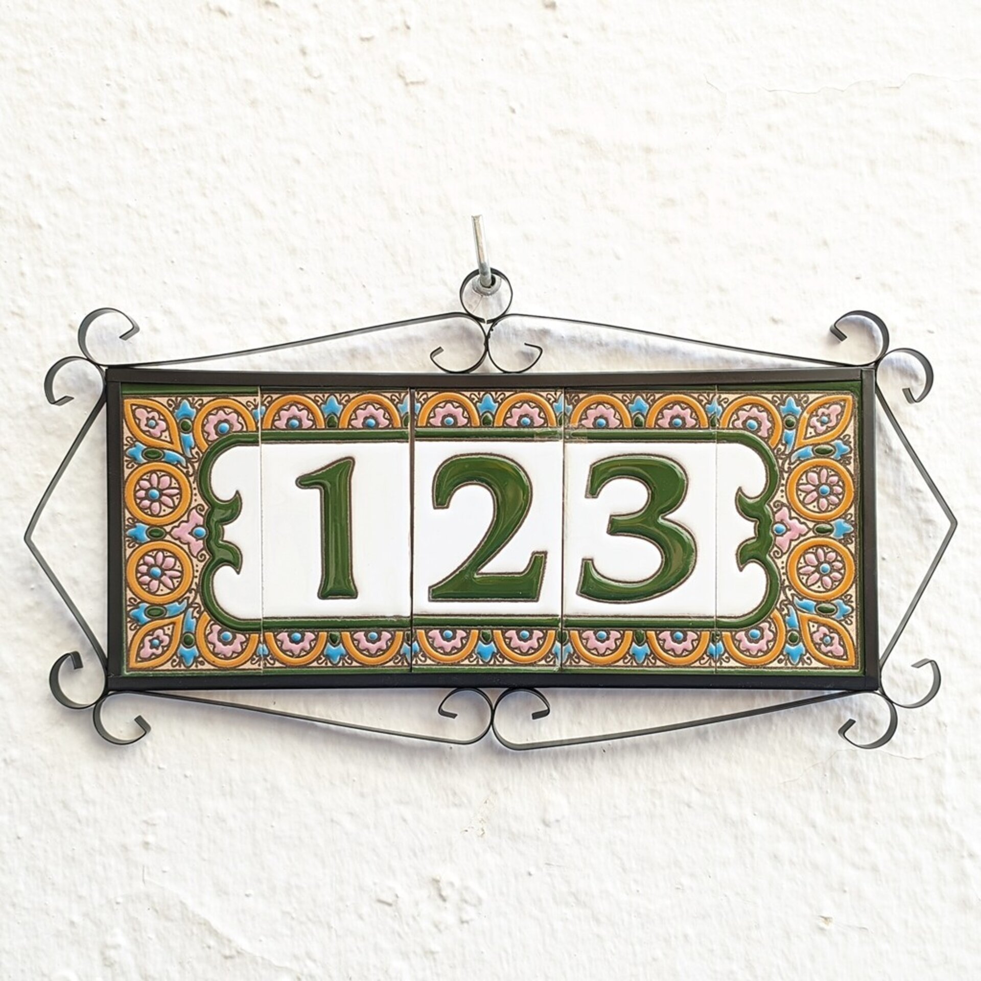 Letras y Números modelo "ARCO-ROSA-Verde" - 11cm. (2.1") - 6