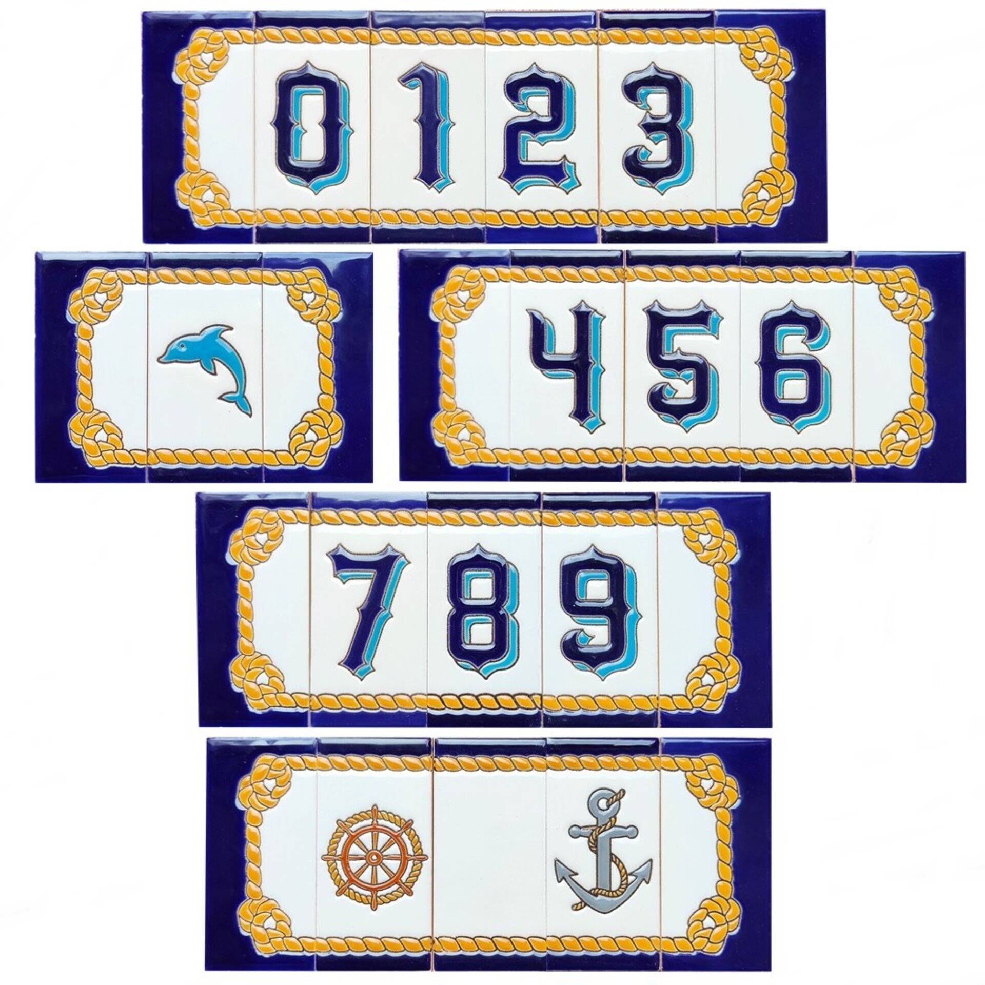 Números modelo "MARITIMO" - 11cm. (2.1") - 1