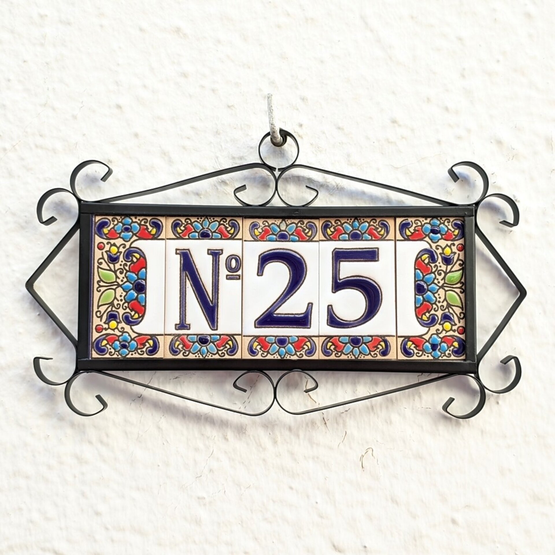 Letras y Números modelo "FLOR-AZUL" - 7,5cm. (3") - 5