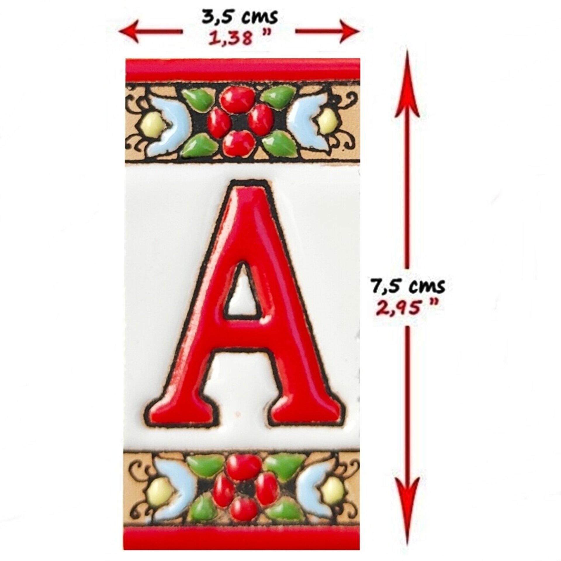 Letras y Números modelo "JARDIN-Rojo" - 7,5cm. (3") - 2
