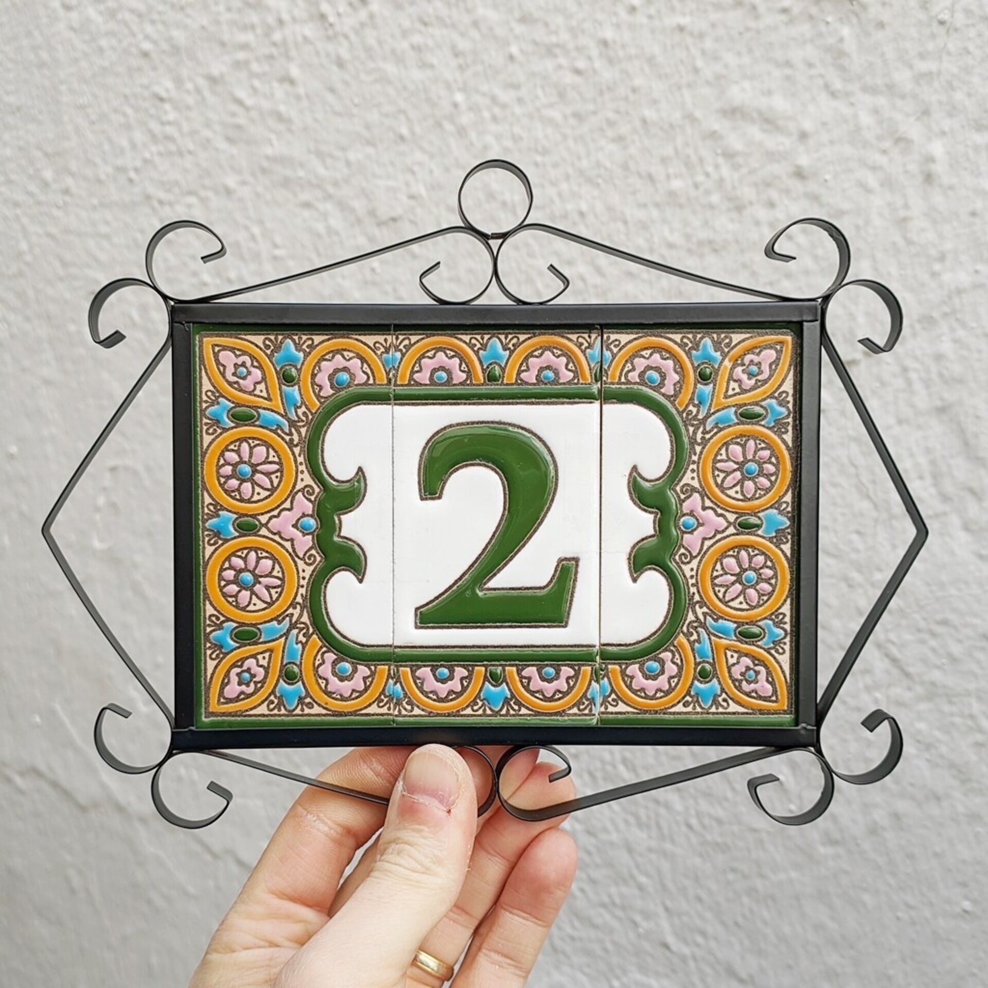 Letras y Números modelo "ARCO-ROSA-Verde" - 11cm. (2.1") - 11