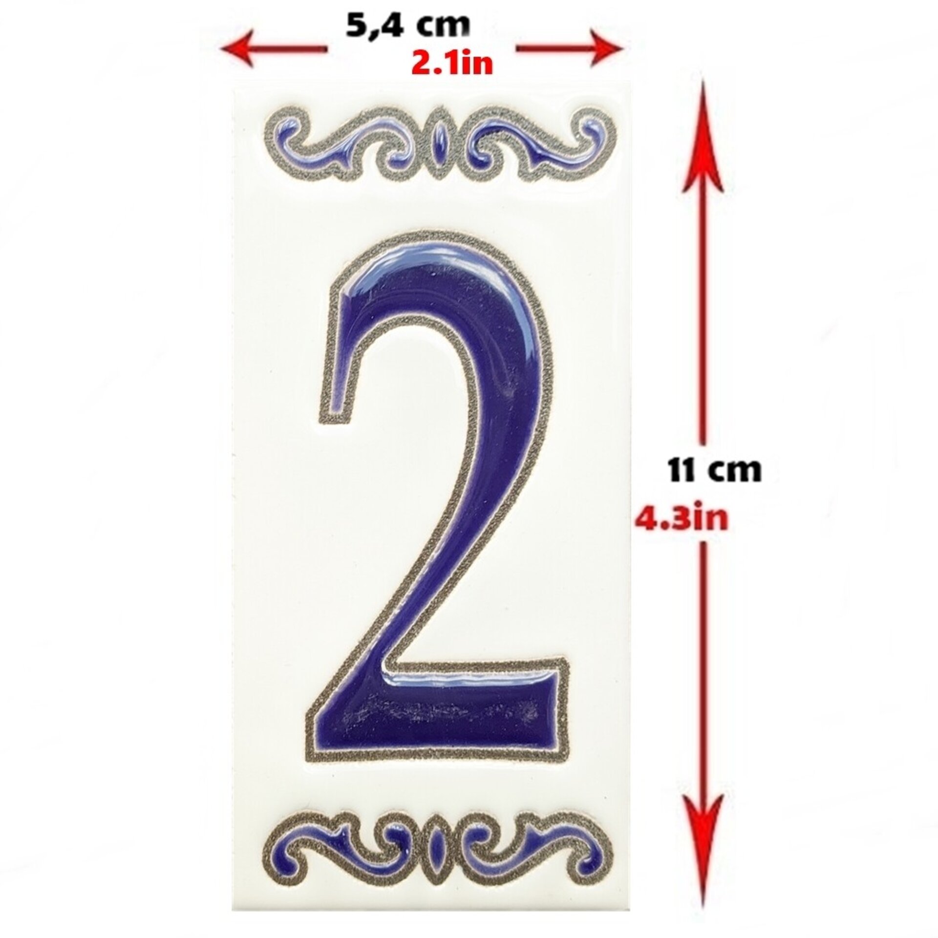 Letras y Números modelo "MAR-AZUL" - 11cm. (2.1") - 2