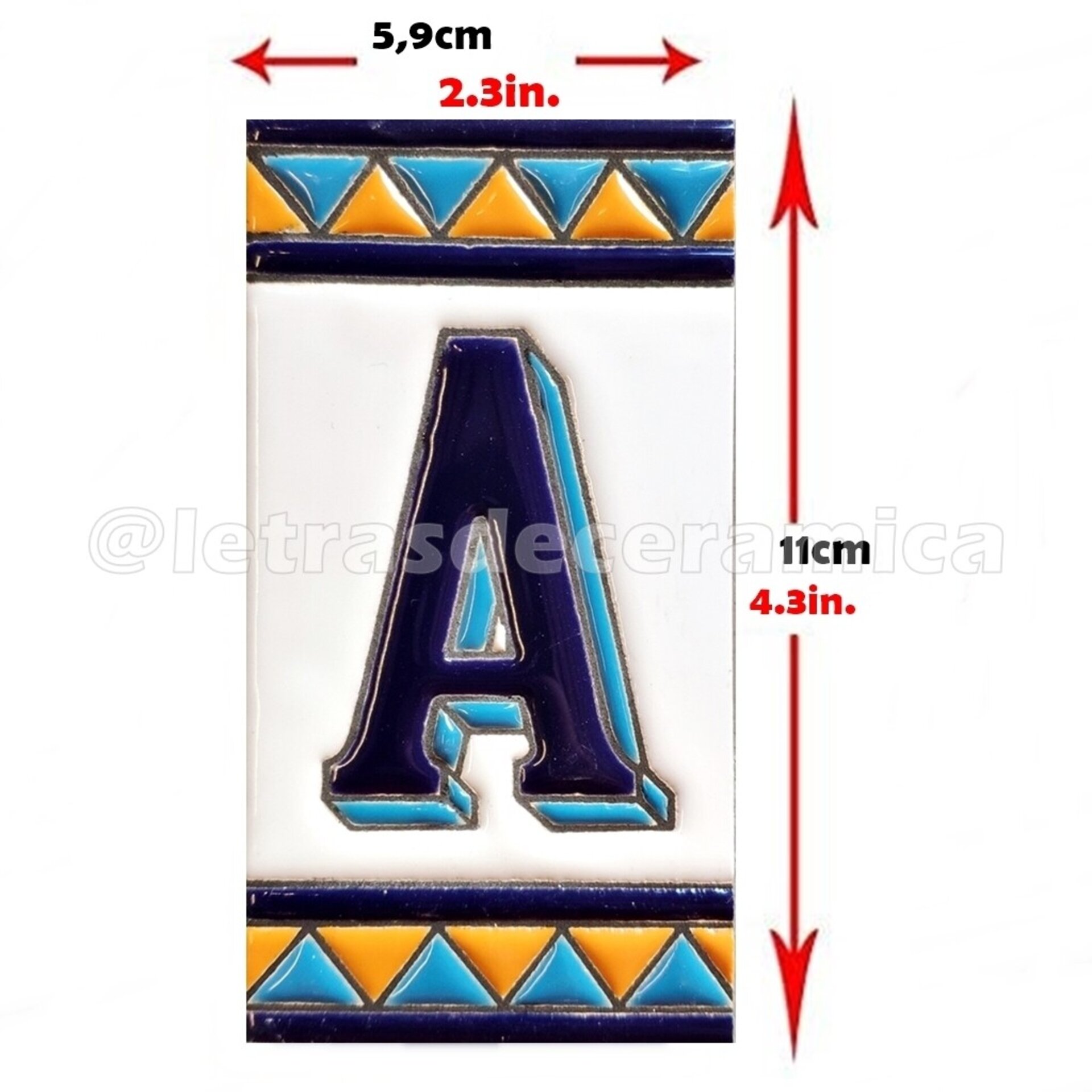 Letras y Números modelo "AMARILLO-M1" - 11cm. (2.1") - 2