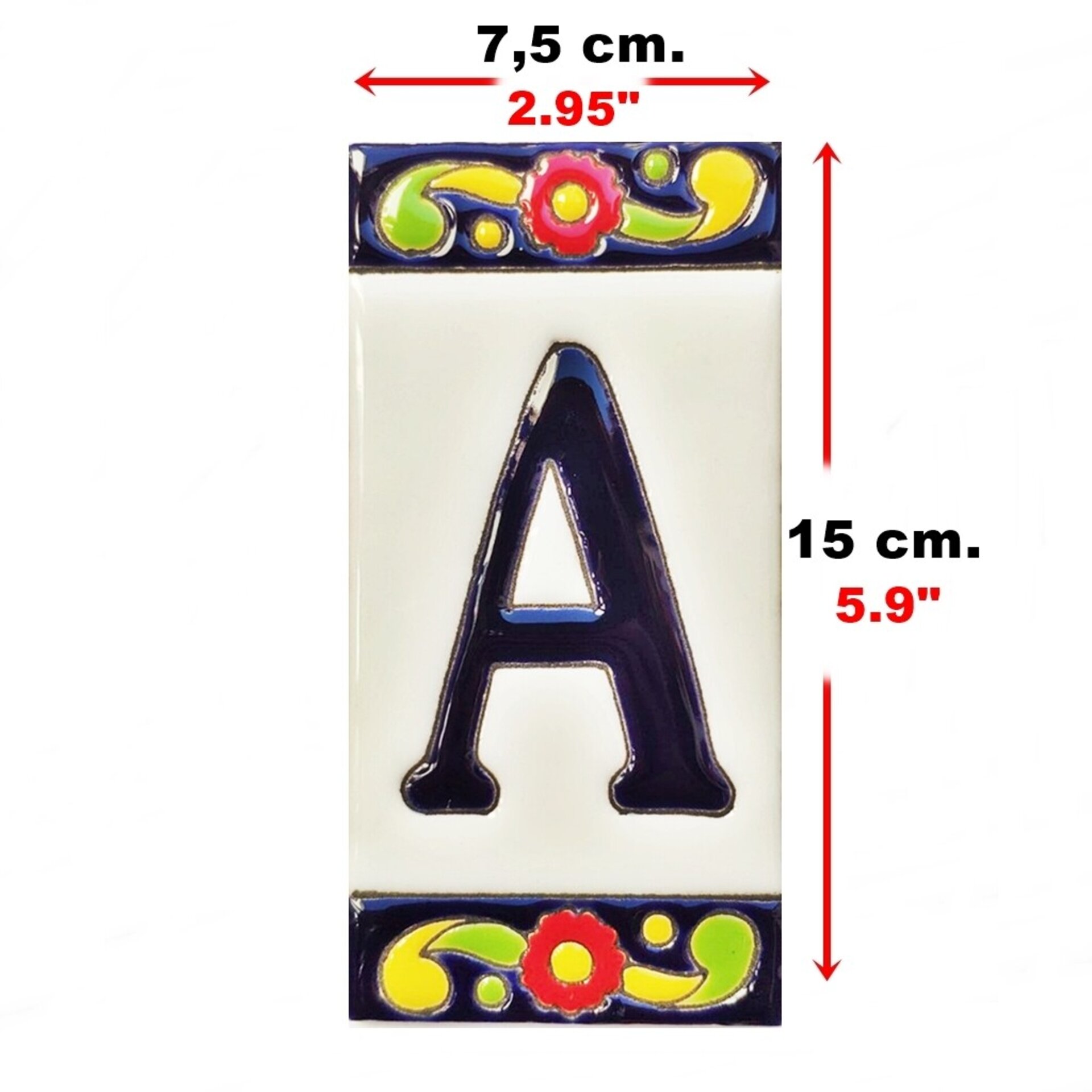 Letras y Números modelo "FLORES-G" - 15cm. (6") - 2