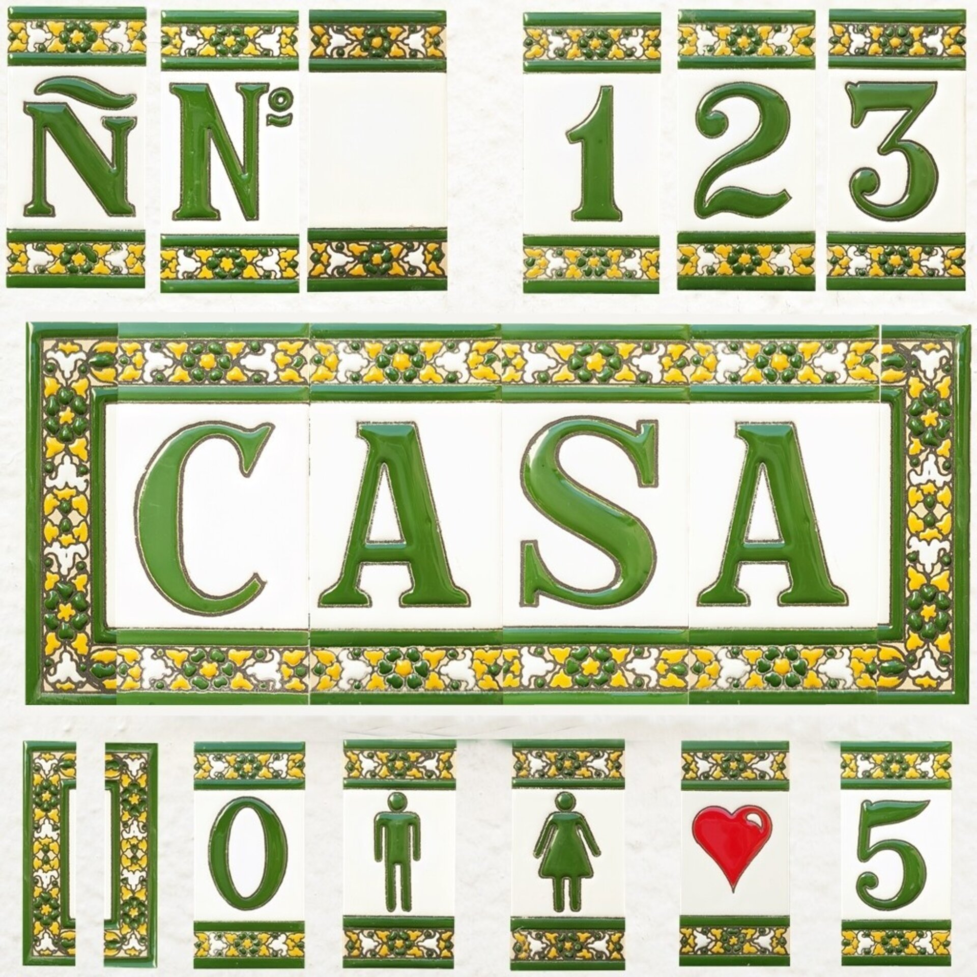 Letras y Números modelo "COLOR-V" - 11cm. (2.1") - 1