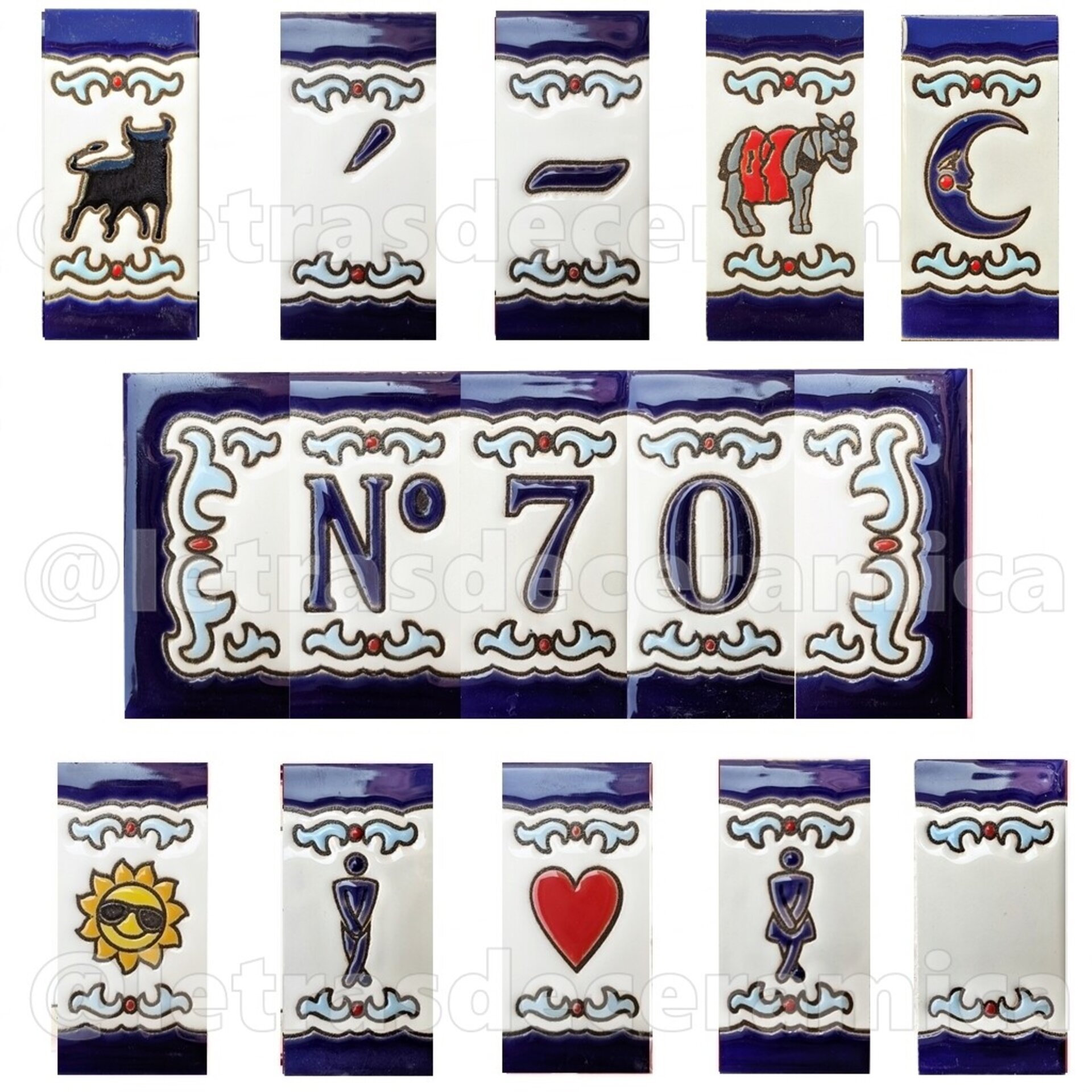 Letras y Números modelo "RenacAz" - 7,5cm. (3") - 1