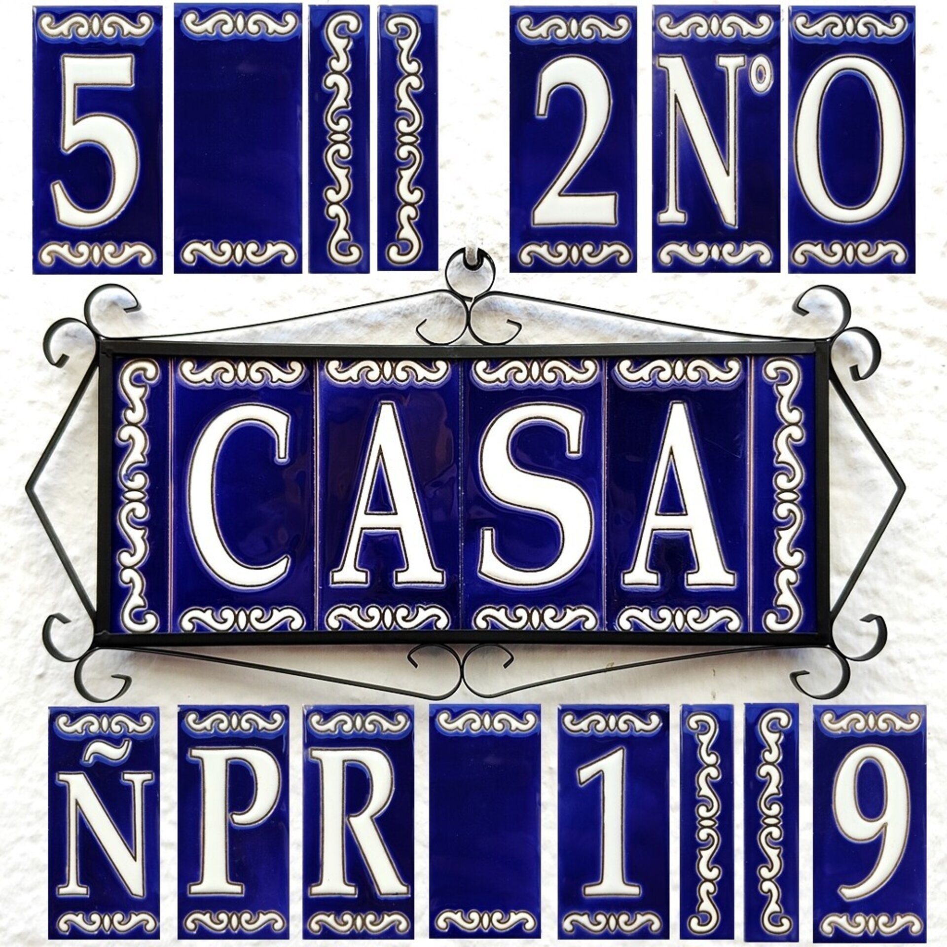 Letras y Números modelo "CIELO-AZUL" - 11cm. (2.1") - 4