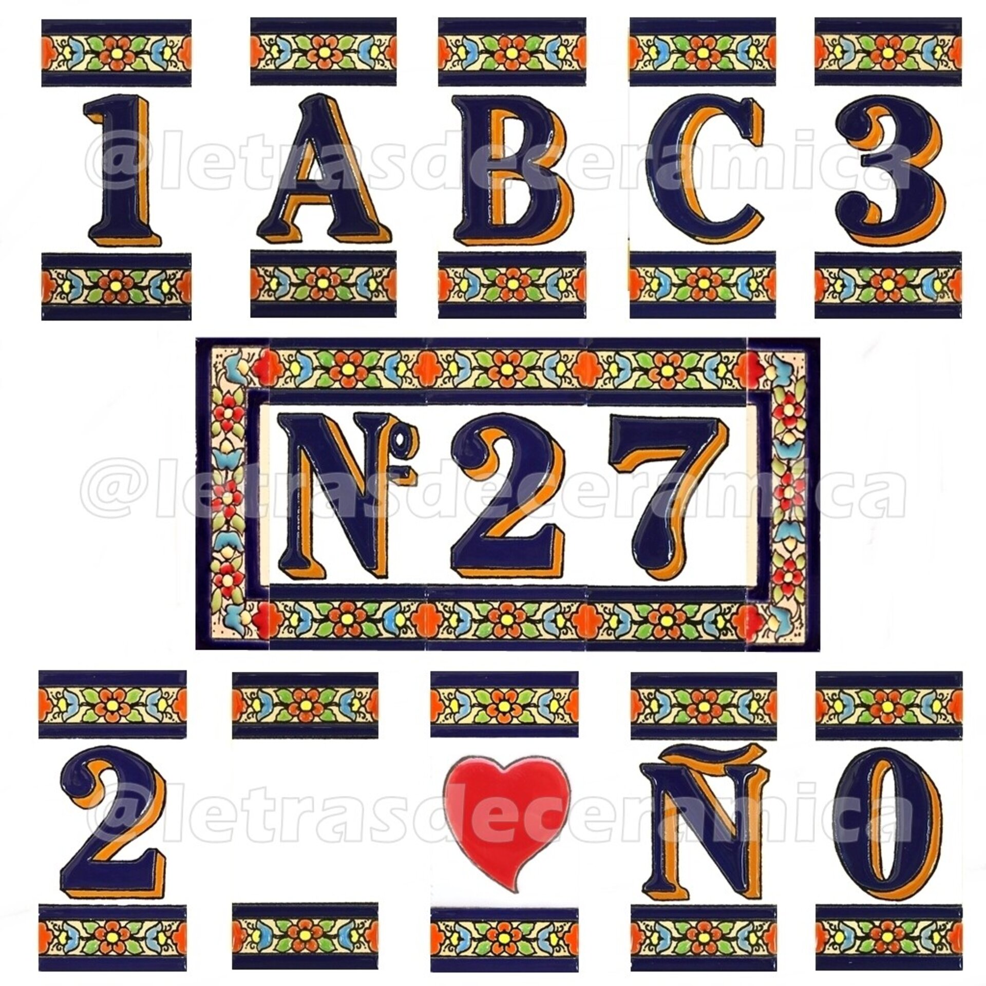 Letras y Números modelo "COLOR-M2" - 11cm. (2.1") - 1