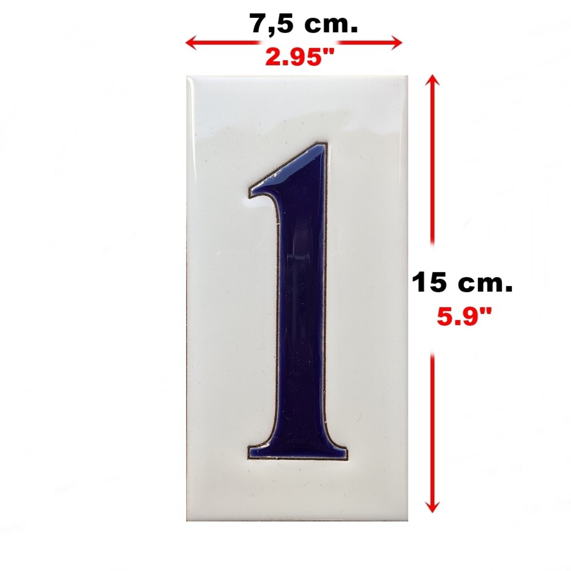 Números simples "AZULES" - 15cm. (6") - 2