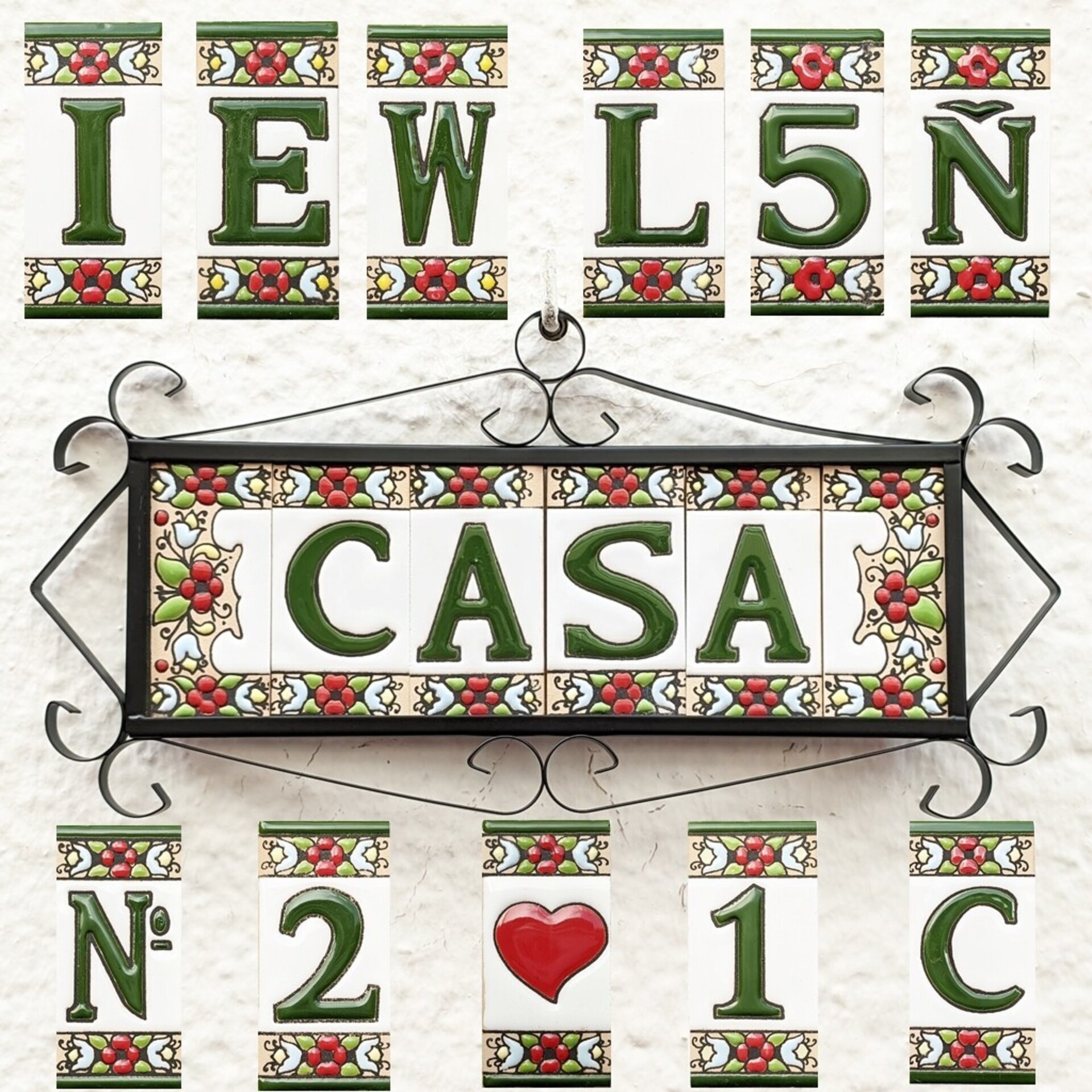 Letras y Números modelo "JARDIN" - 7,5cm. (3") - 3