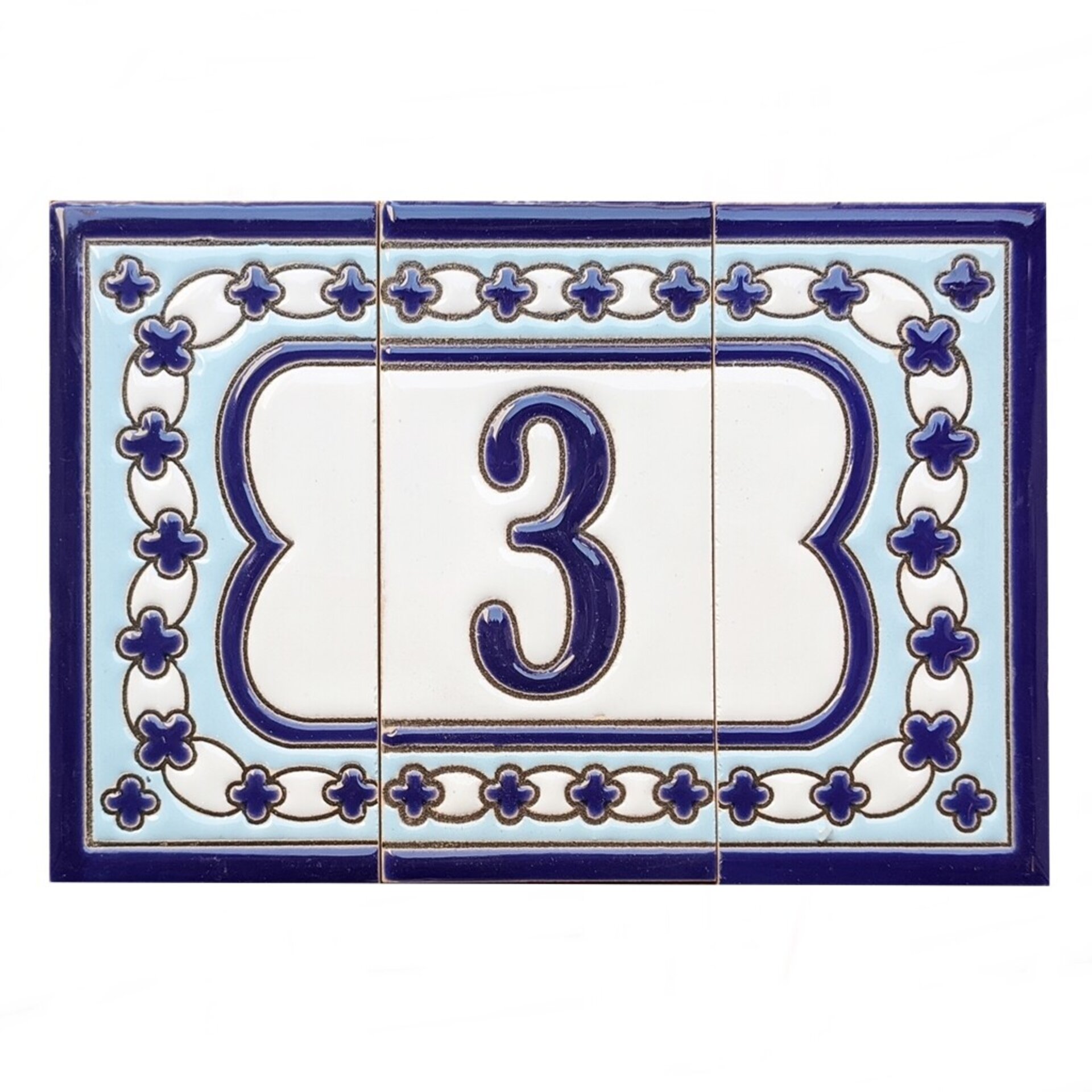 Letras y Números modelo "AZUL-BLANCO" - 11cm. (2.1") - 13