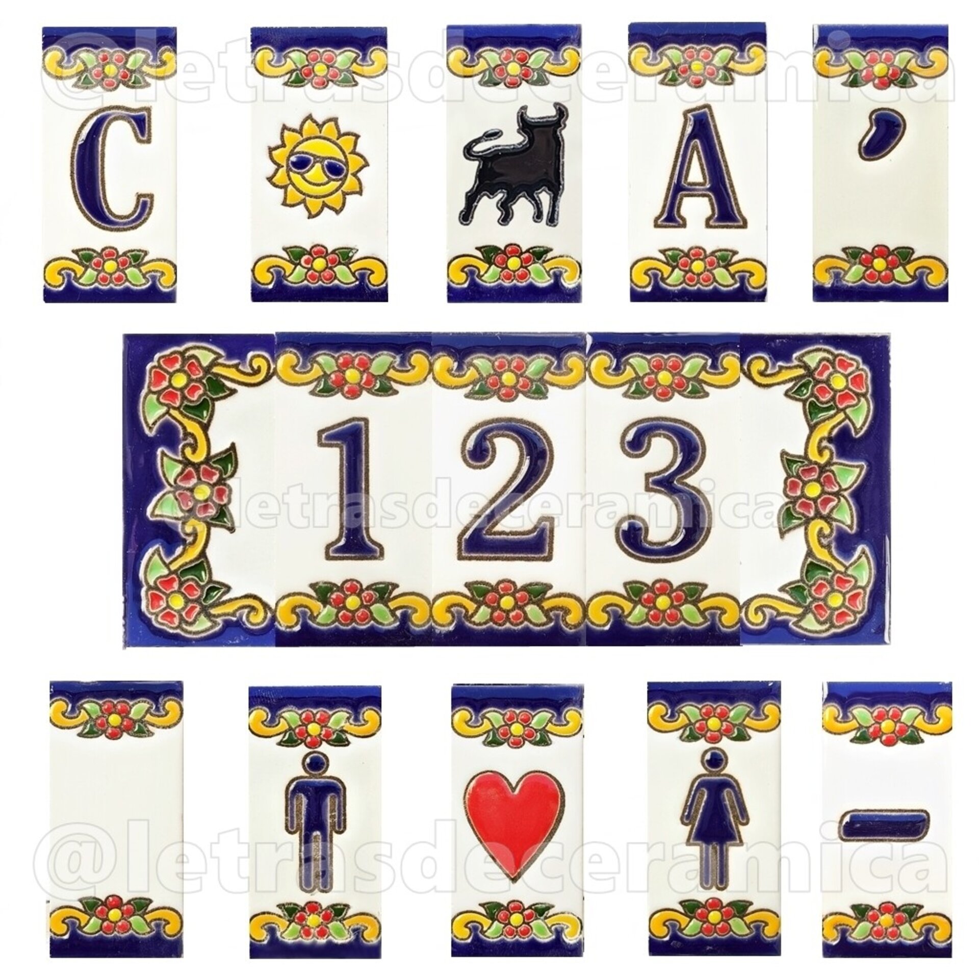 Letras y Números modelo "PRIMAVERA" - 7,5cm. (3") - 1