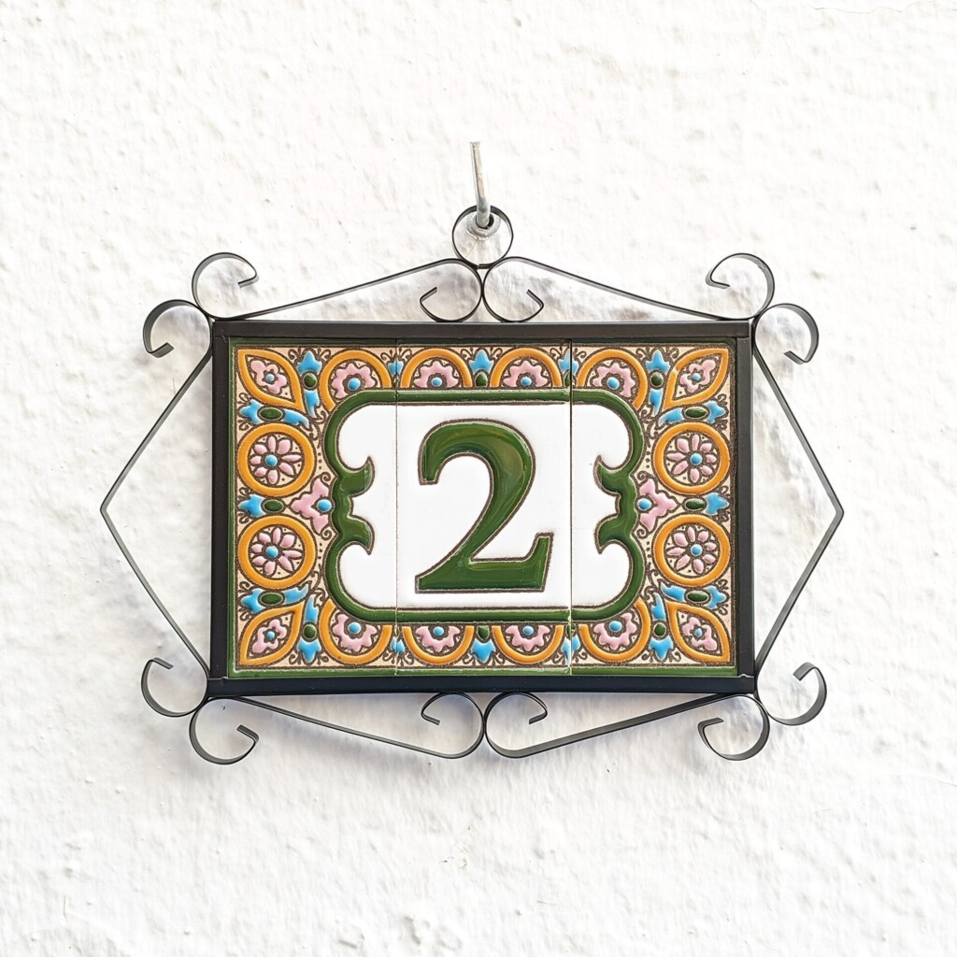 Letras y Números modelo "ARCO-ROSA-Verde" - 11cm. (2.1") - 9