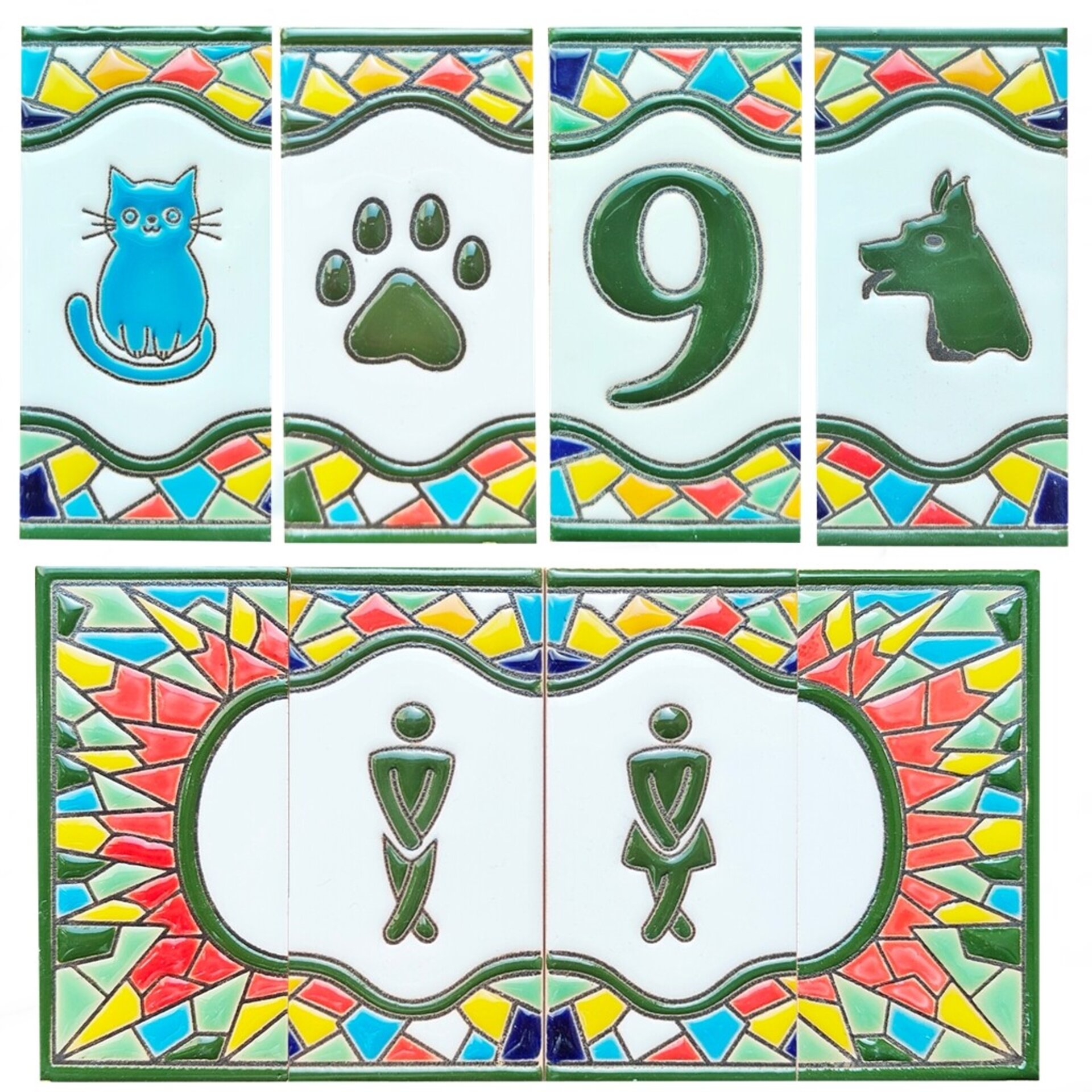 Letras y Números modelo "RONDA-MVerde" - 11cm. (2.1") - 13