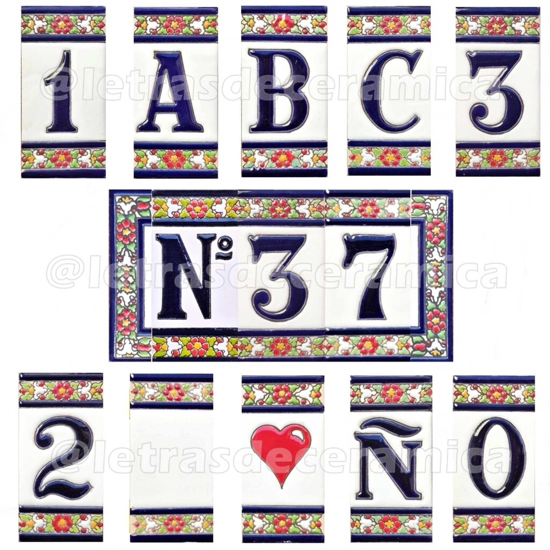 Letras y Números modelo "COLOR-M1" - 11cm. (2.1") - 1