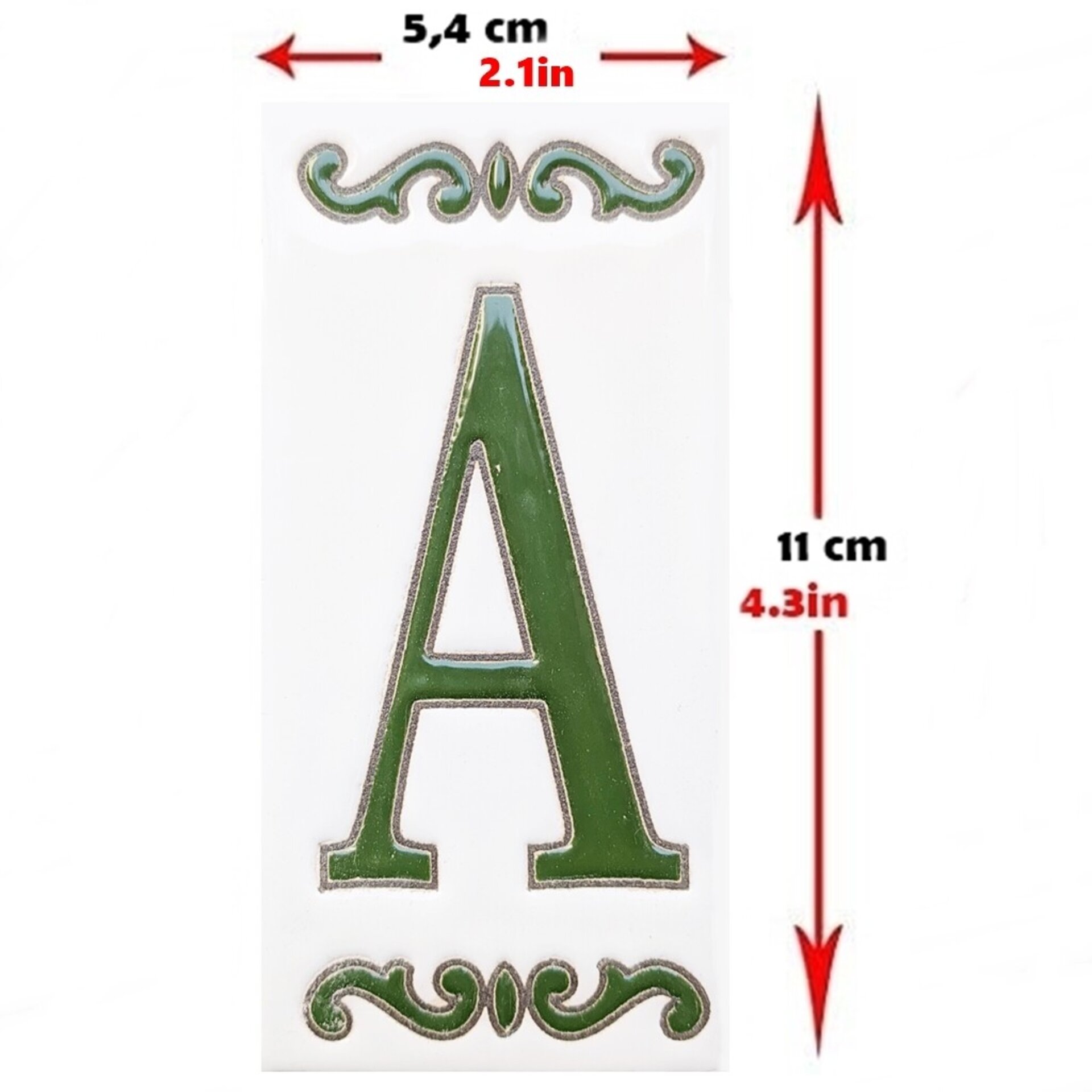 Letras y Números modelo "BOSQUE-VERDE" - 11cm. (2.1") - 2