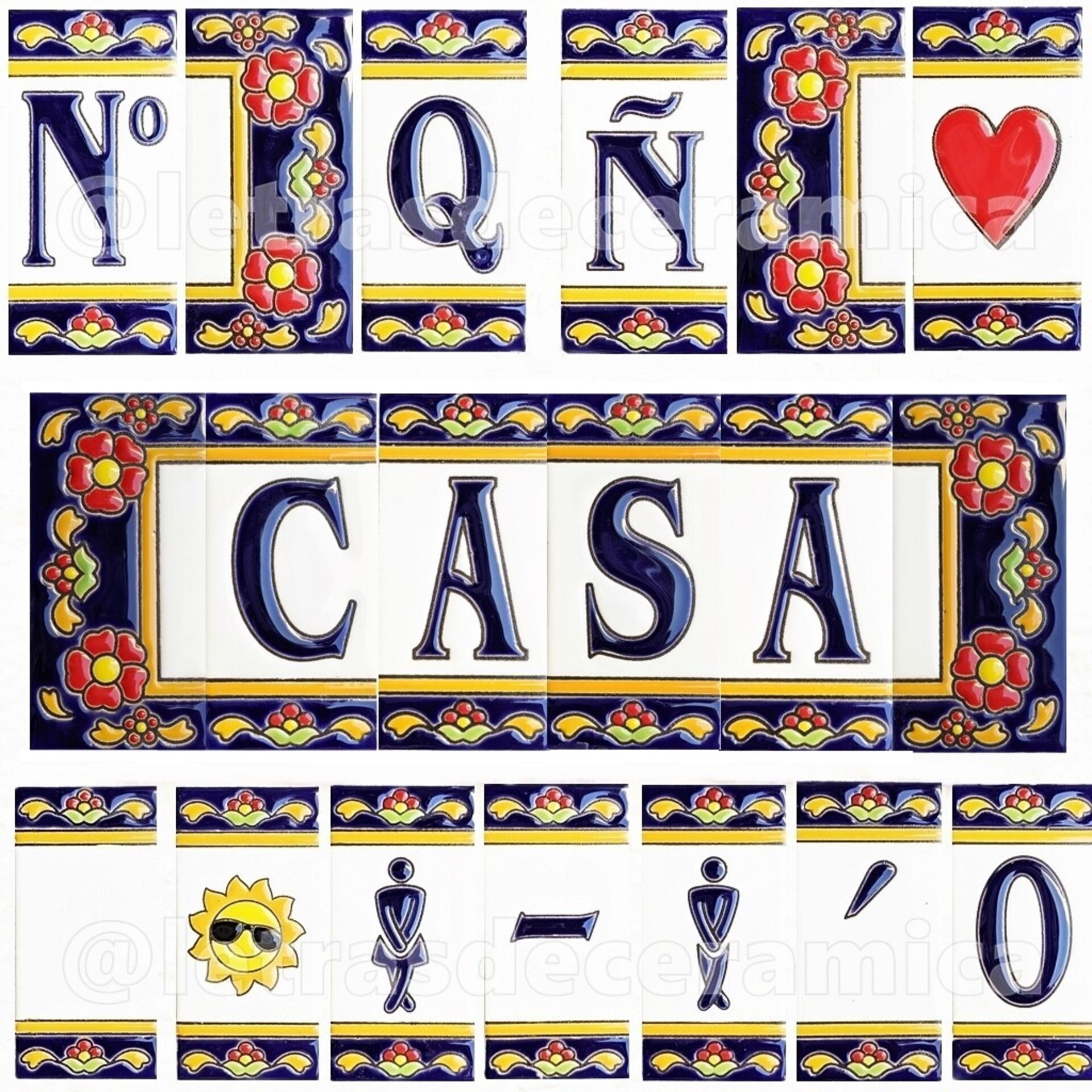 Letras y Números modelo "FlorMRB" - 11cm. (2.1") - 1