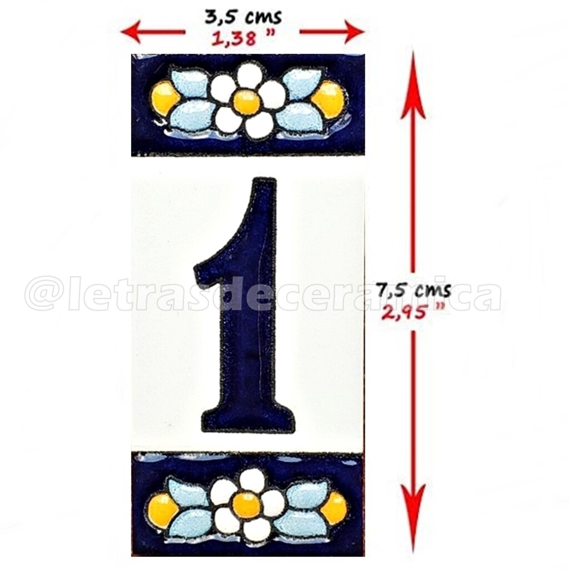 Letras y Números modelo "AZUL1" - 7,5cm. (3") - 2