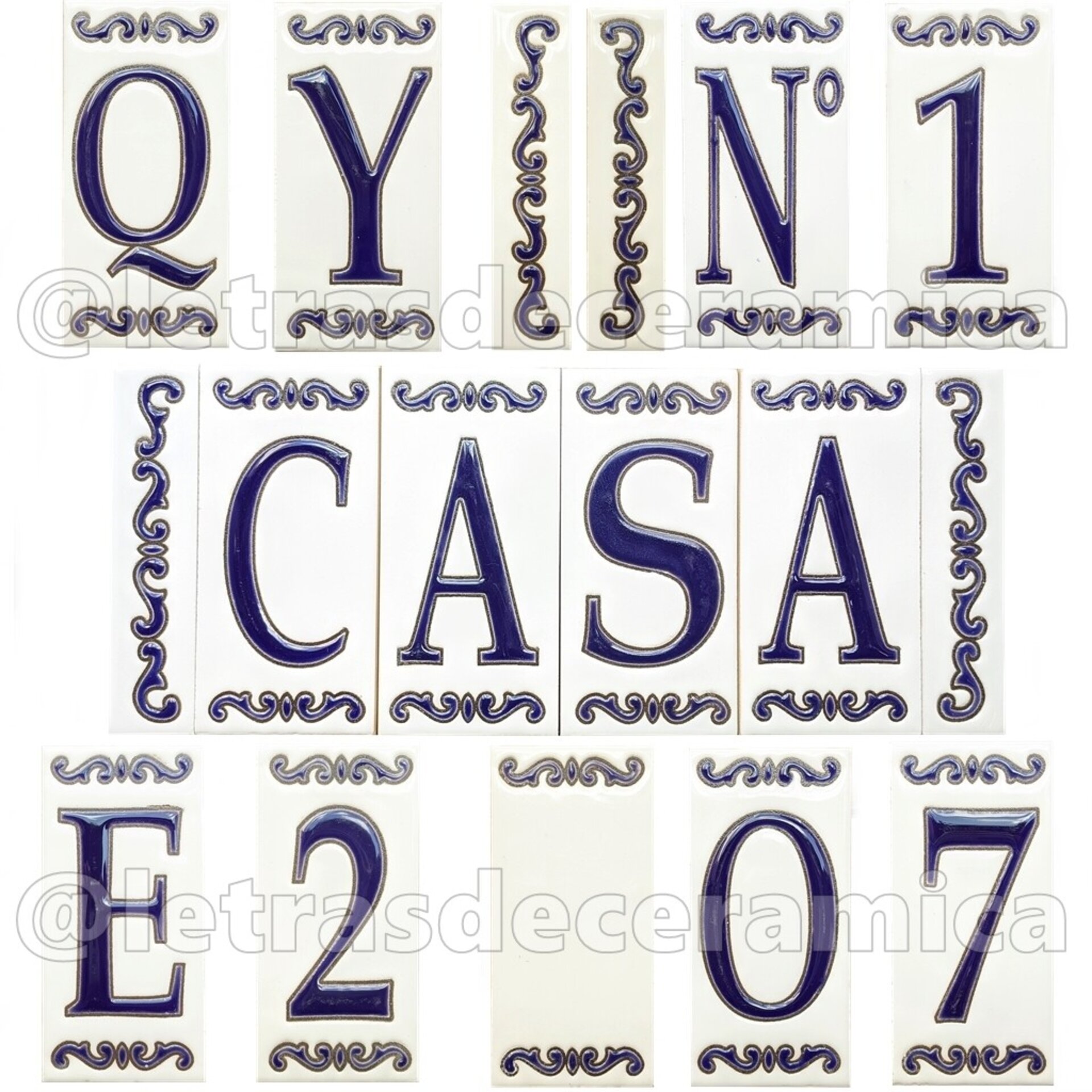 Letras y Números modelo "MAR-AZUL" - 11cm. (2.1") - 1