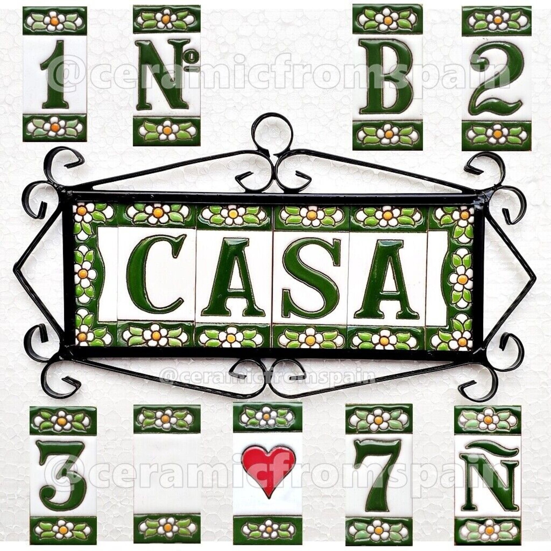 Letras y Números modelo "VERDES" - 7,5cm. (3") - 4