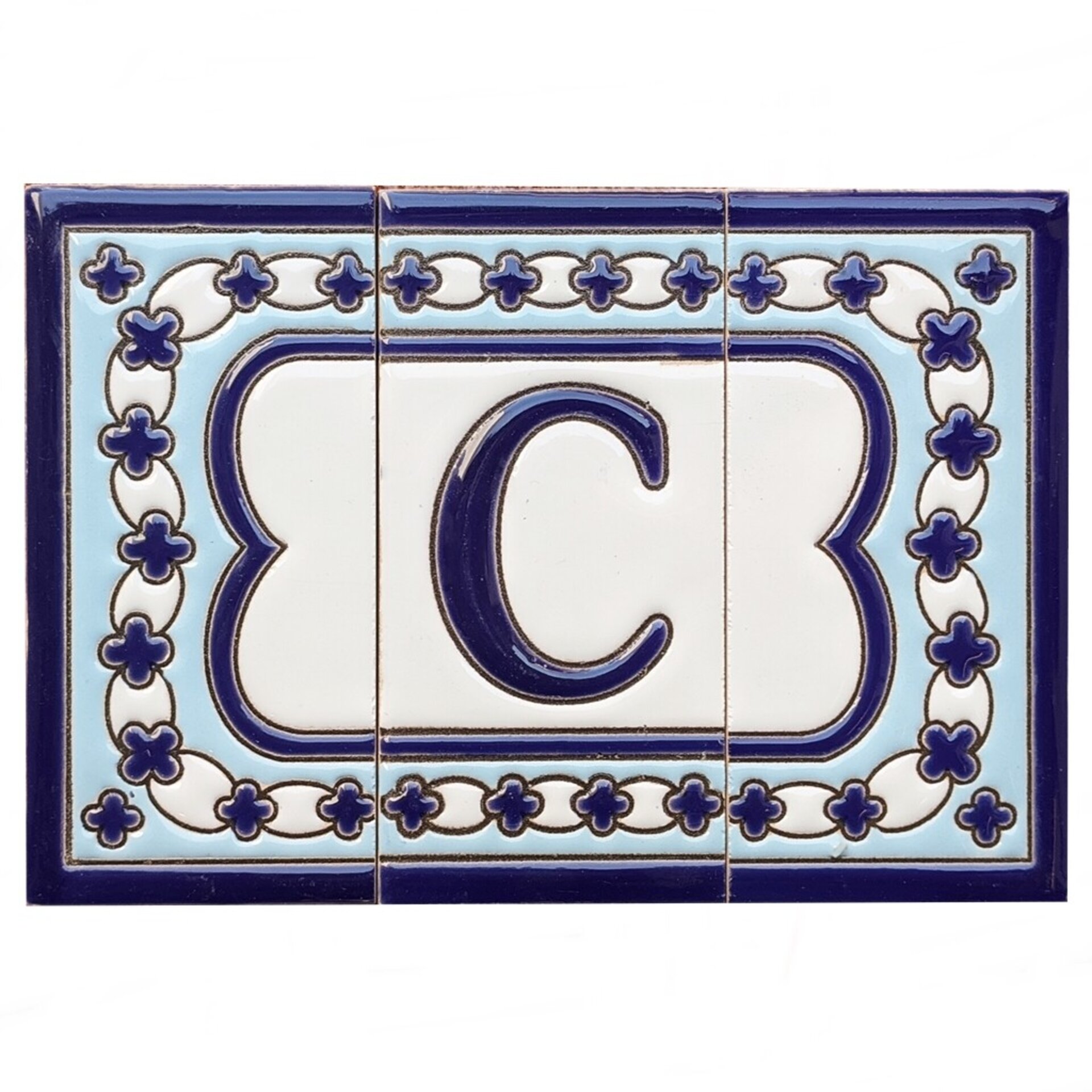 Letras y Números modelo "AZUL-BLANCO" - 11cm. (2.1") - 9