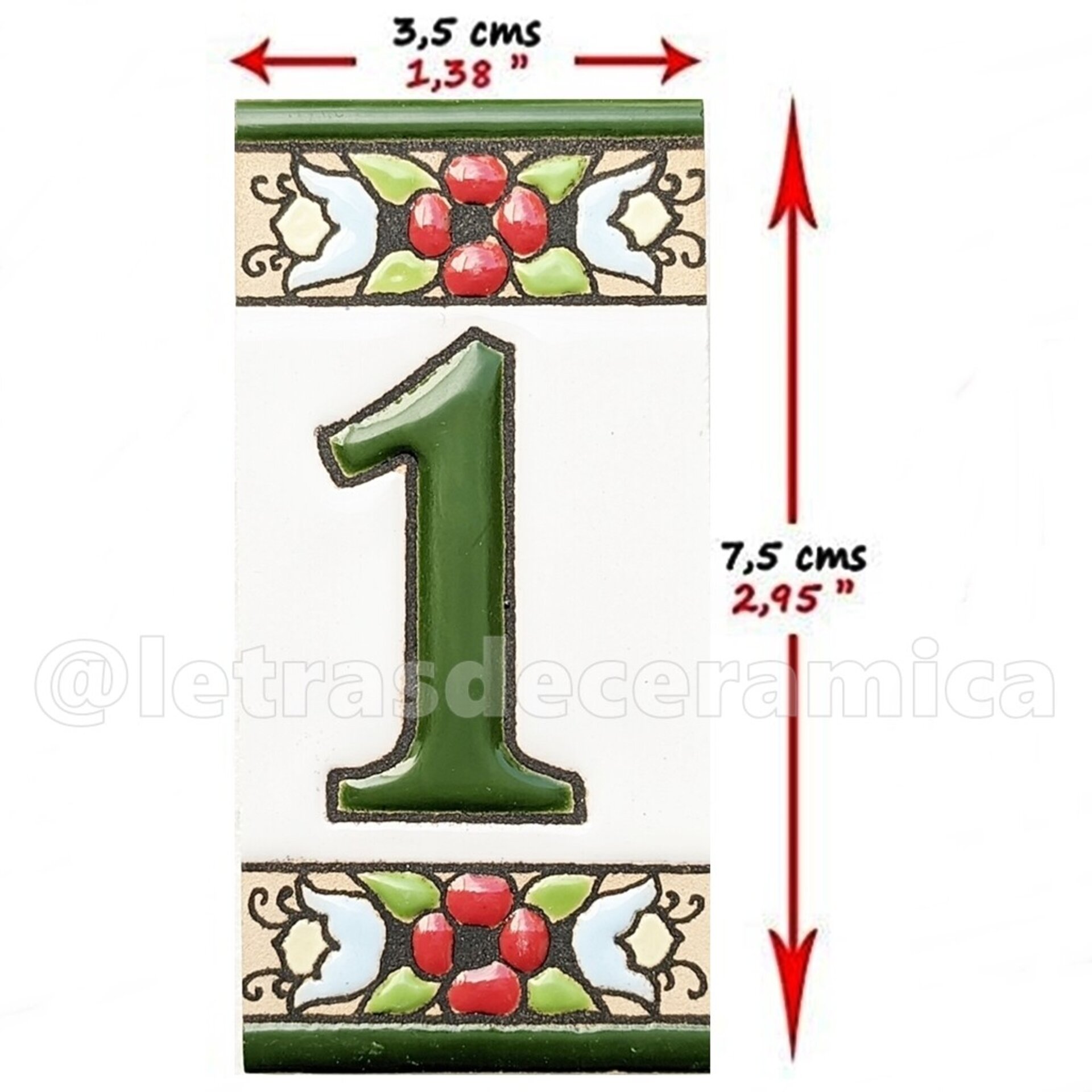 Letras y Números modelo "JARDIN" - 7,5cm. (3") - 13