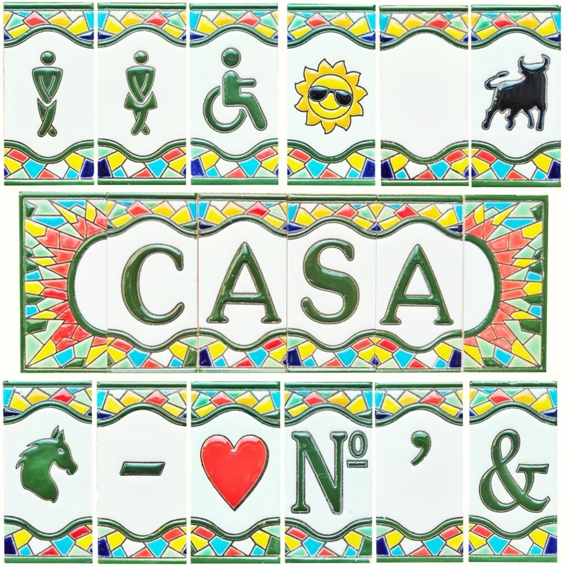 Letras y Números modelo "RONDA-MVerde" - 11cm. (2.1") - 1