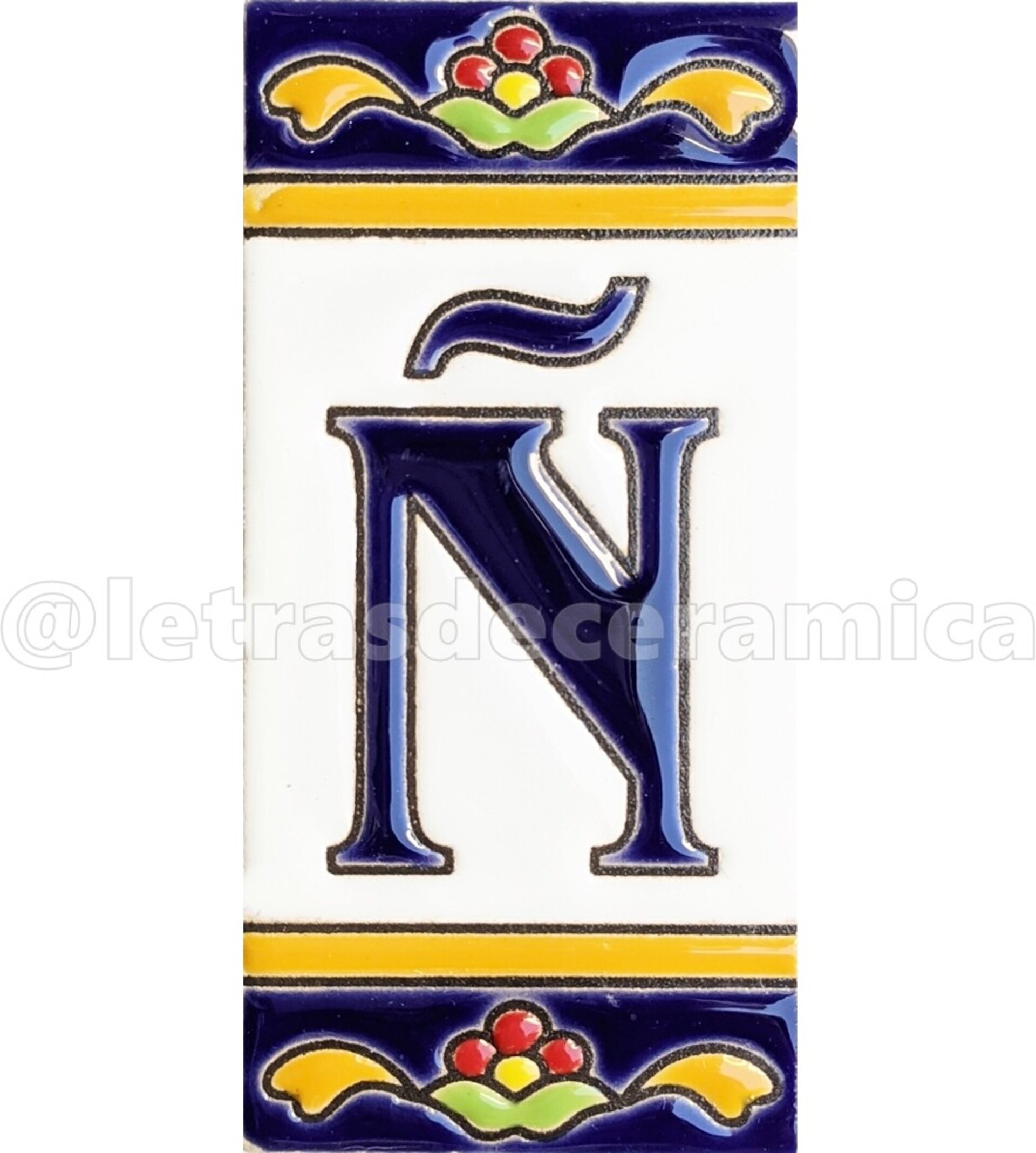 Letras y Números modelo "FlorMRB" - 11cm. (2.1") - 9