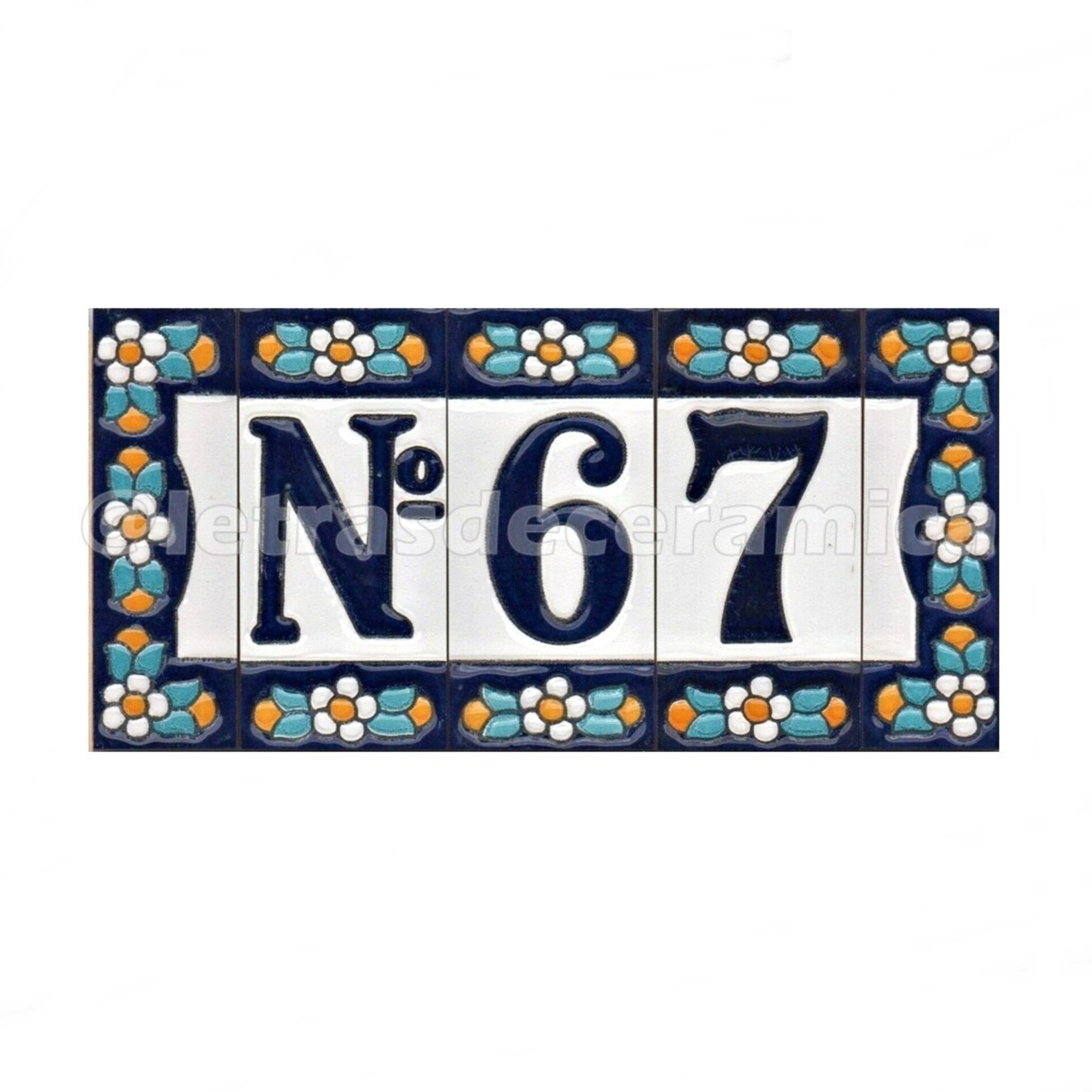 Letras y Números modelo "AZUL1" - 7,5cm. (3") - 13