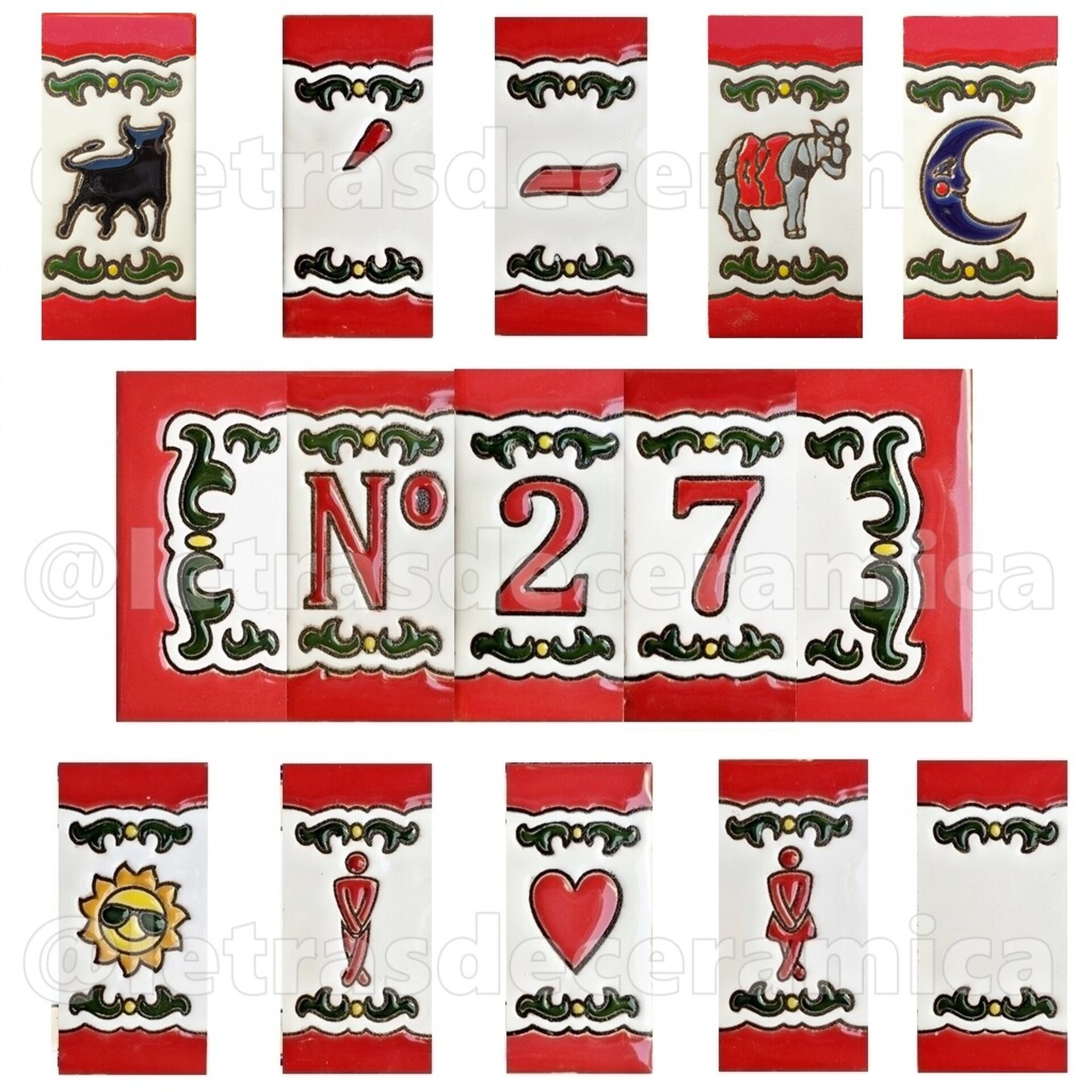 Letras y Números modelo "XMas" - 7,5cm. (3") - 1