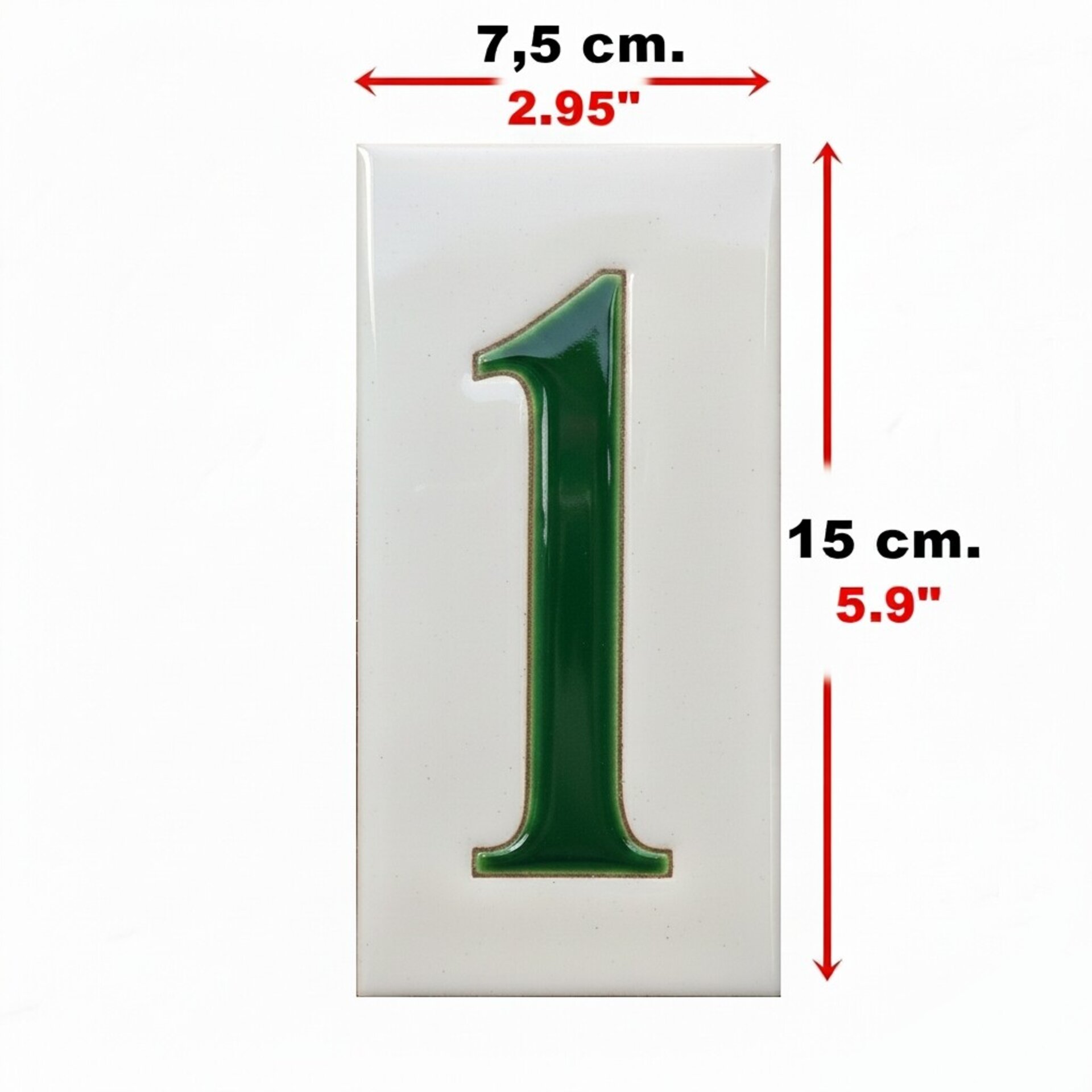 Números simples "VERDES" - 15cm. (6") - 2