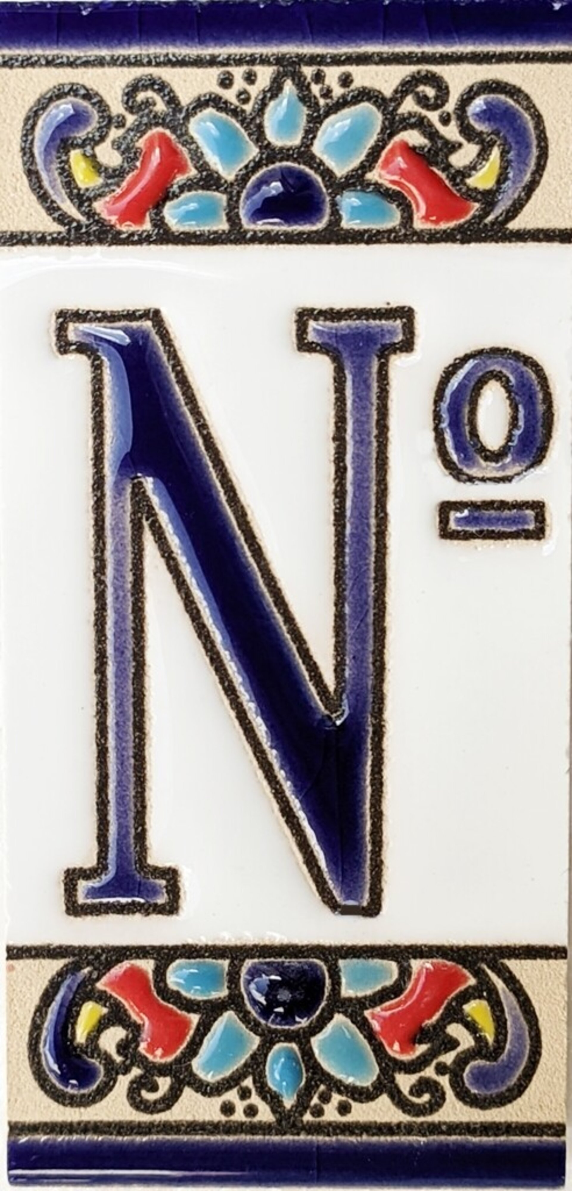 Letras y Números modelo "FLOR-AZUL" - 7,5cm. (3") - 11