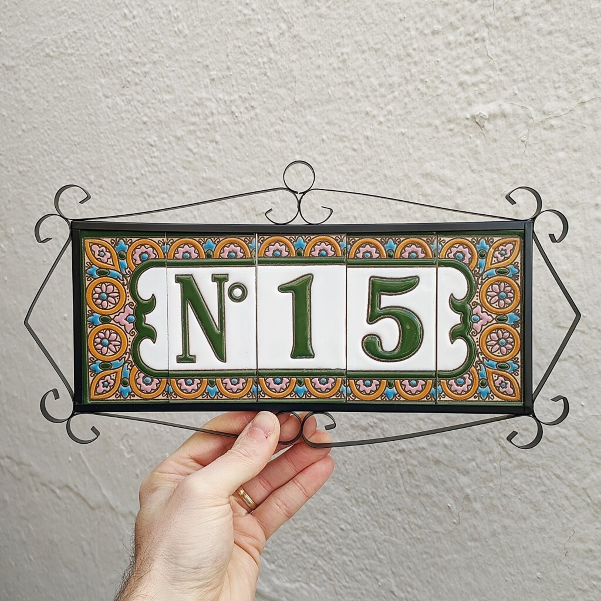 Letras y Números modelo "ARCO-ROSA-Verde" - 11cm. (2.1") - 12