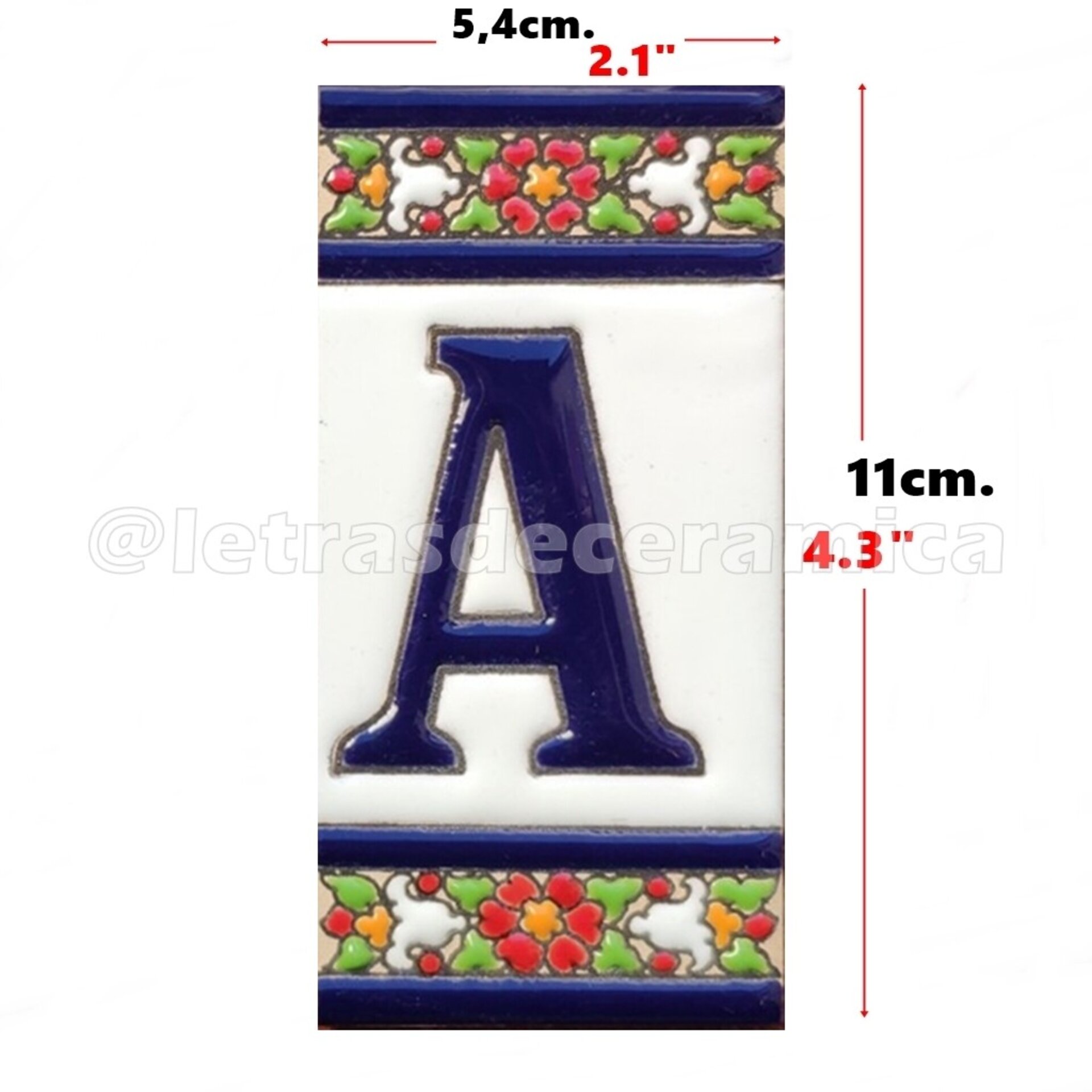 Letras y Números modelo "COLOR-M1" - 11cm. (2.1") - 2