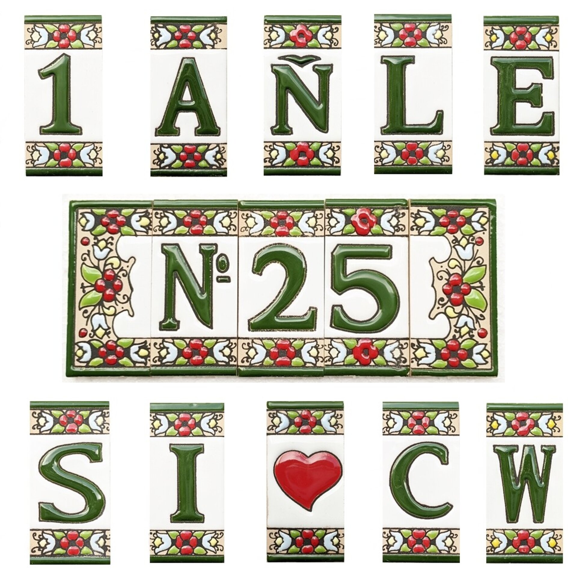 Letras y Números modelo "JARDIN" - 7,5cm. (3") - 1