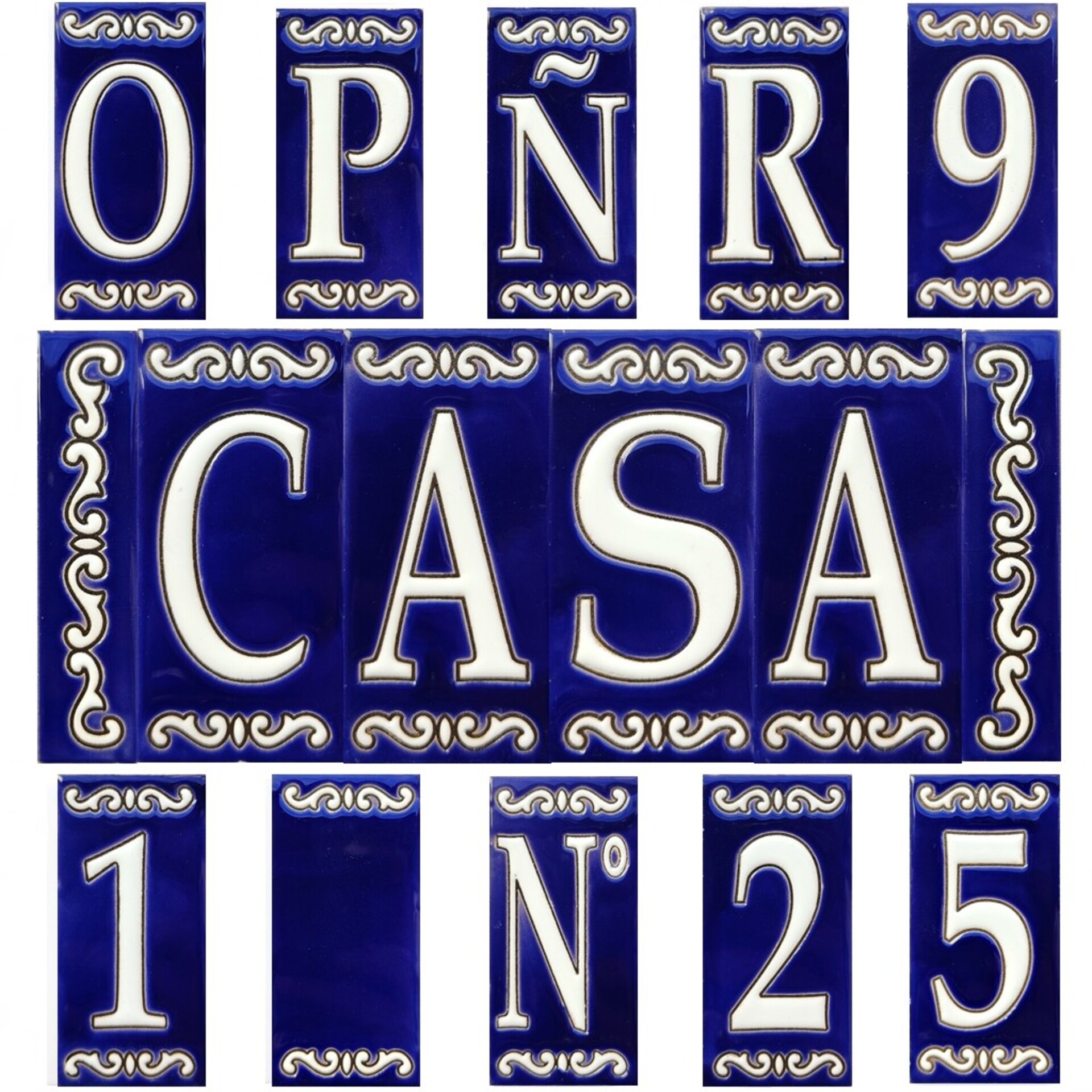 Letras y Números modelo "CIELO-AZUL" - 11cm. (2.1") - 1