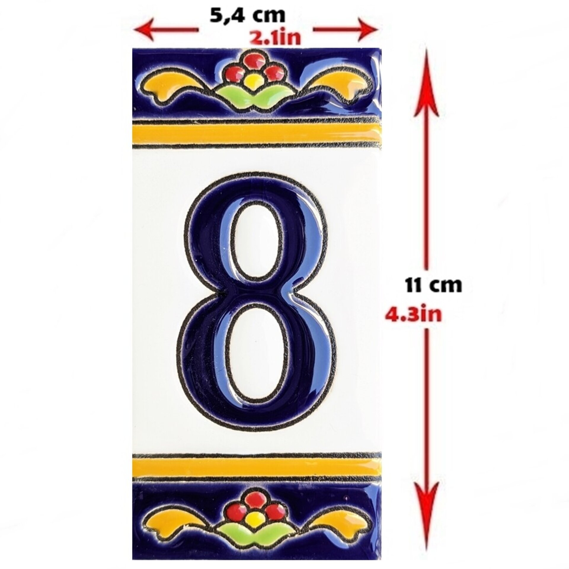 Letras y Números modelo "FlorMRB" - 11cm. (2.1") - 2